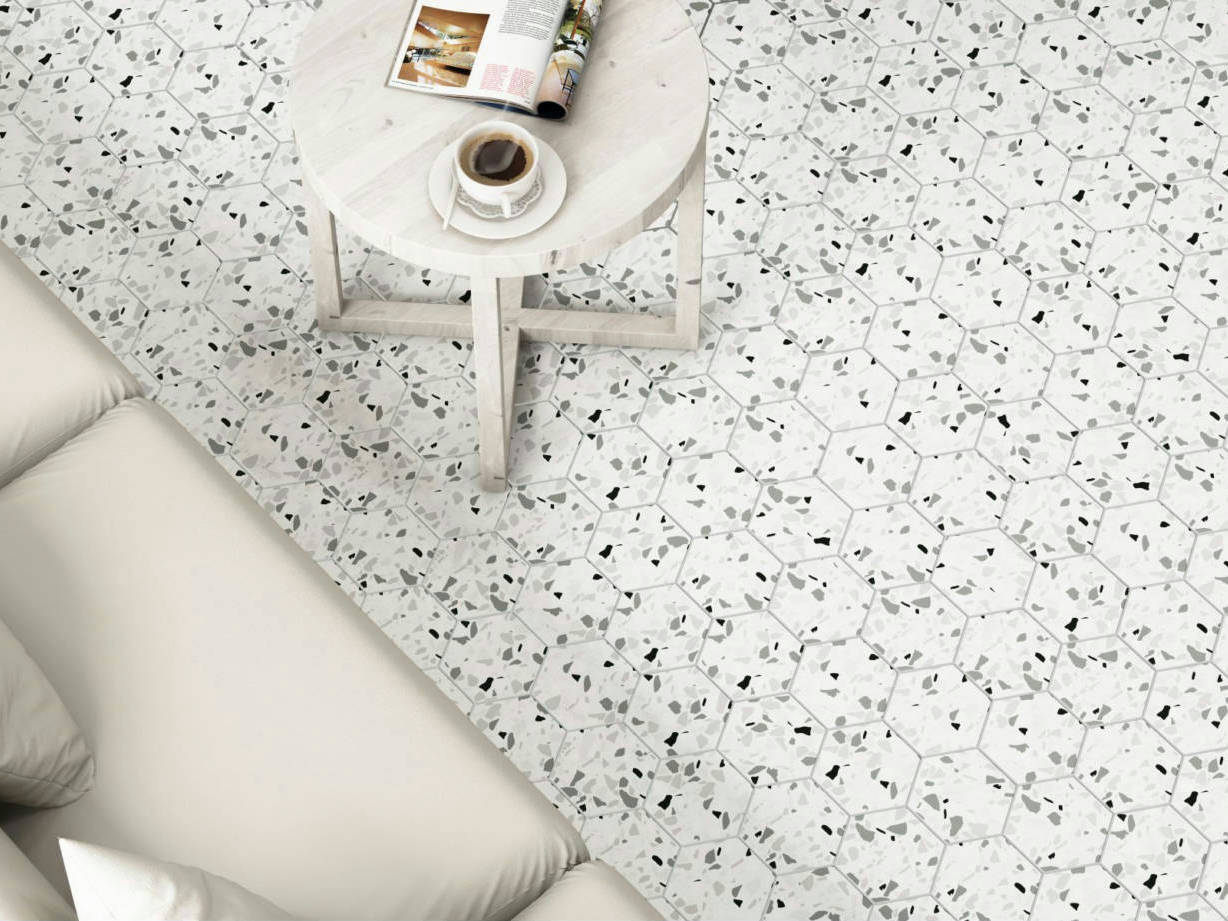 Altea 5.5X6.3” White Hexagon | La Raj Tile & Marble