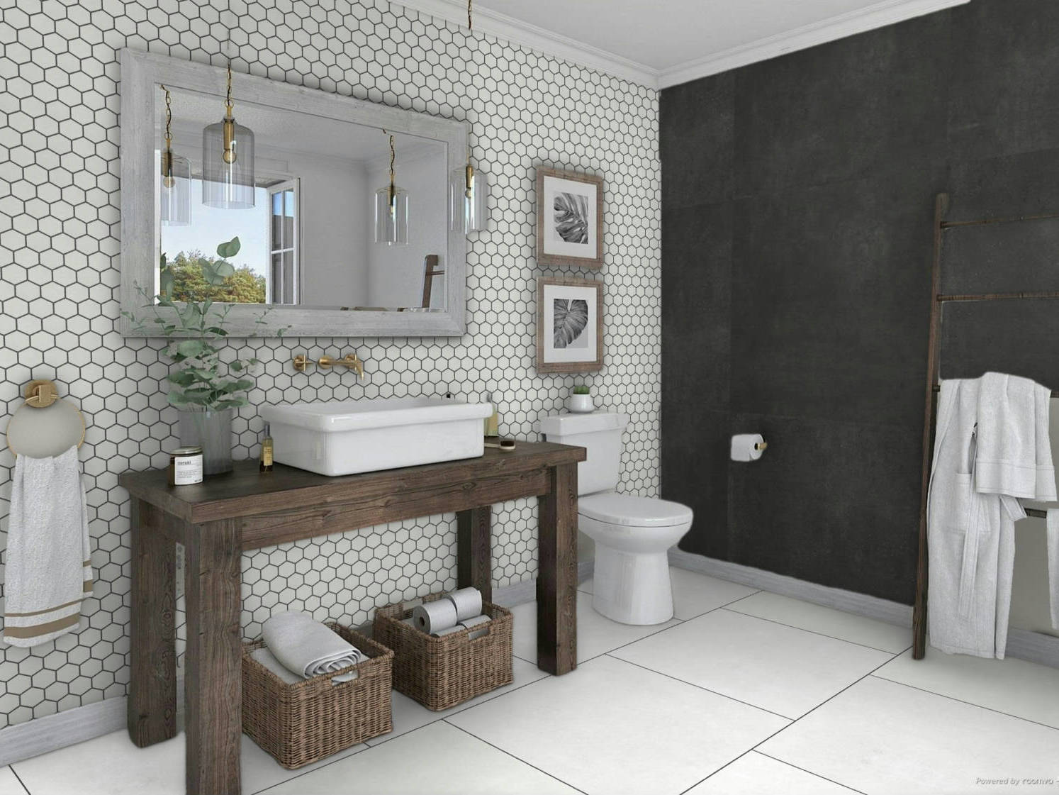 Ashland White 36x36, 3x3 Mosaic, and 48x48 Black | La Raj Tile & Marble