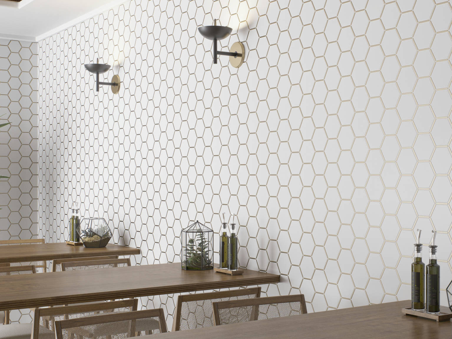 Gilded Hex Mosaic  | La Raj Tile & Marble