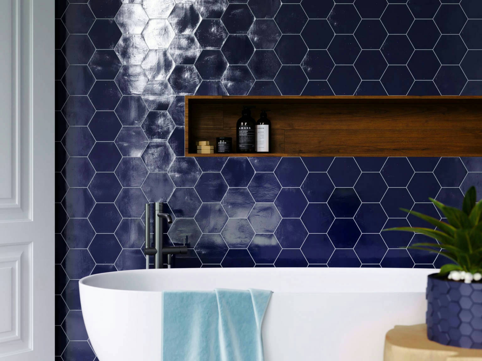 Ronda 5.5X6.3” Cobalt Hexagon | La Raj Tile & Marble