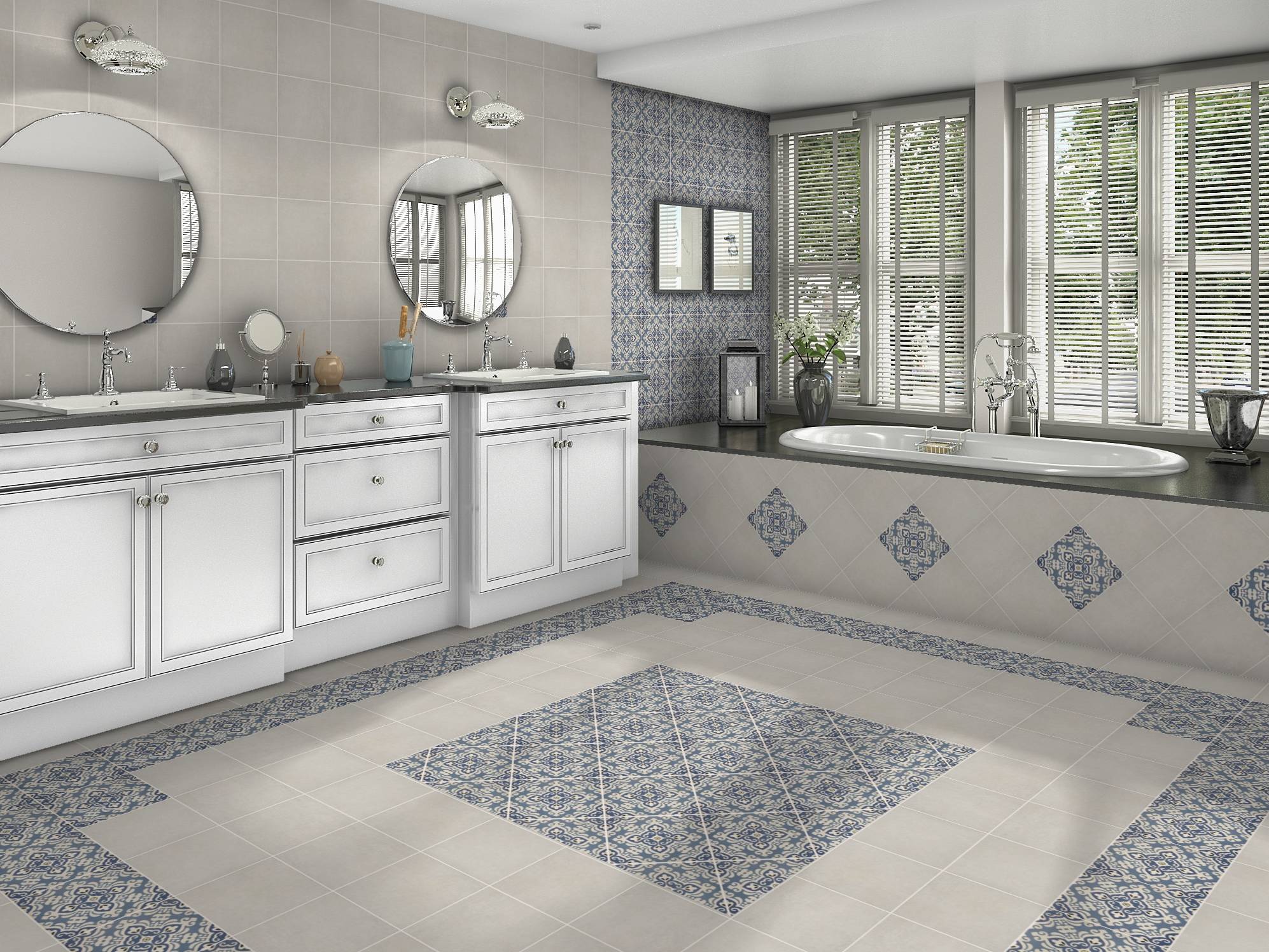 Tapestry Istanbul and Sierra White 9x9 | La Raj Tile & Marble