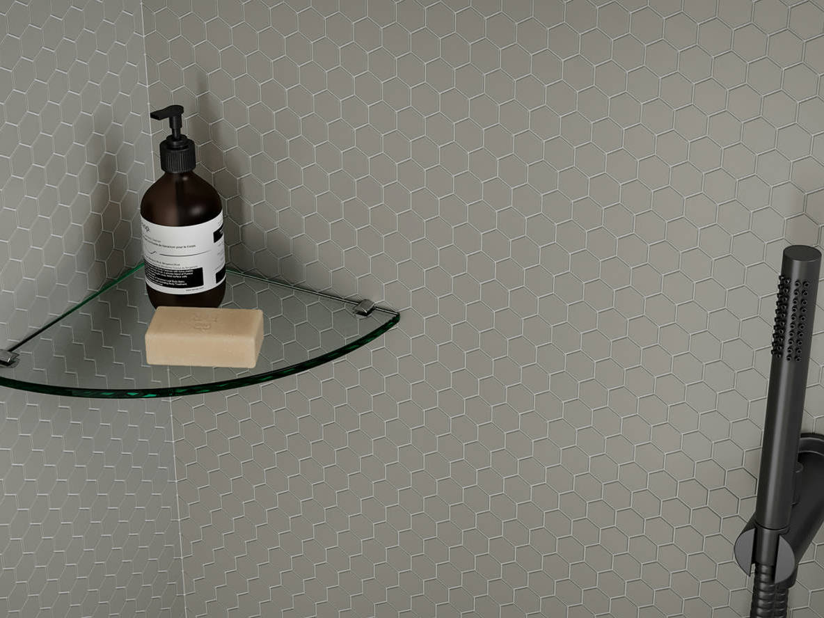 Traditions Taupe Matte 1in Hex Mosaic | La Raj Tile & Marble