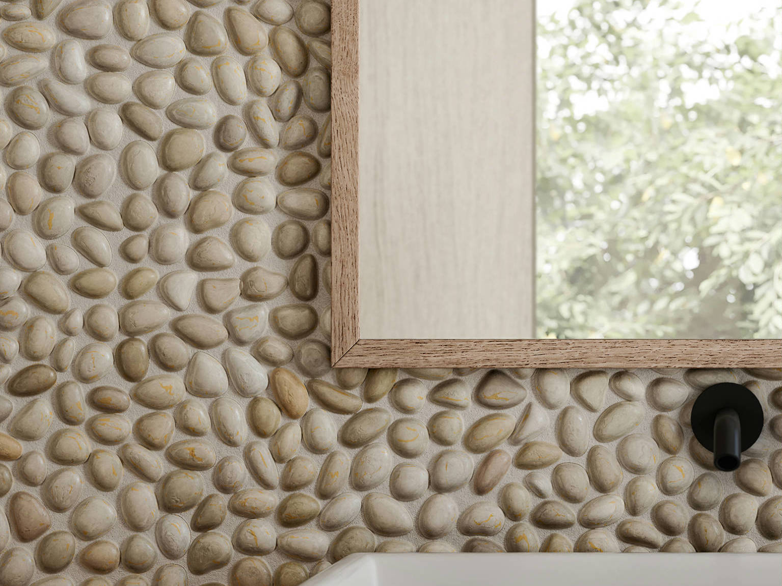 Zen Fiji Cream Natural Pebble Matte Mosaic 3 | La Raj Tile & Marble