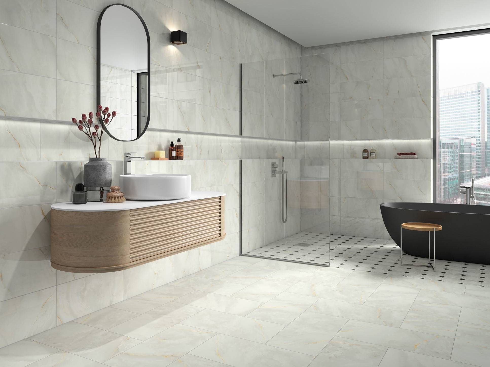 Venezia White 12x24 and 10x30 1 | La Raj Tile & Marble