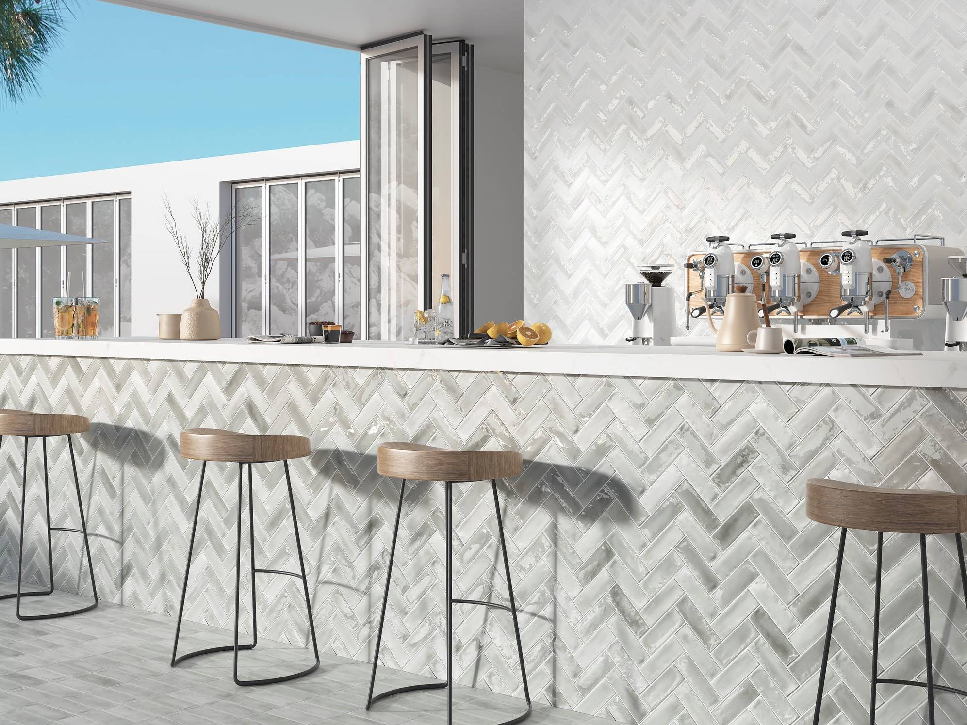 Aruba Silver and White - Matt & Gloss 2x6 | La Raj Tile & Marble