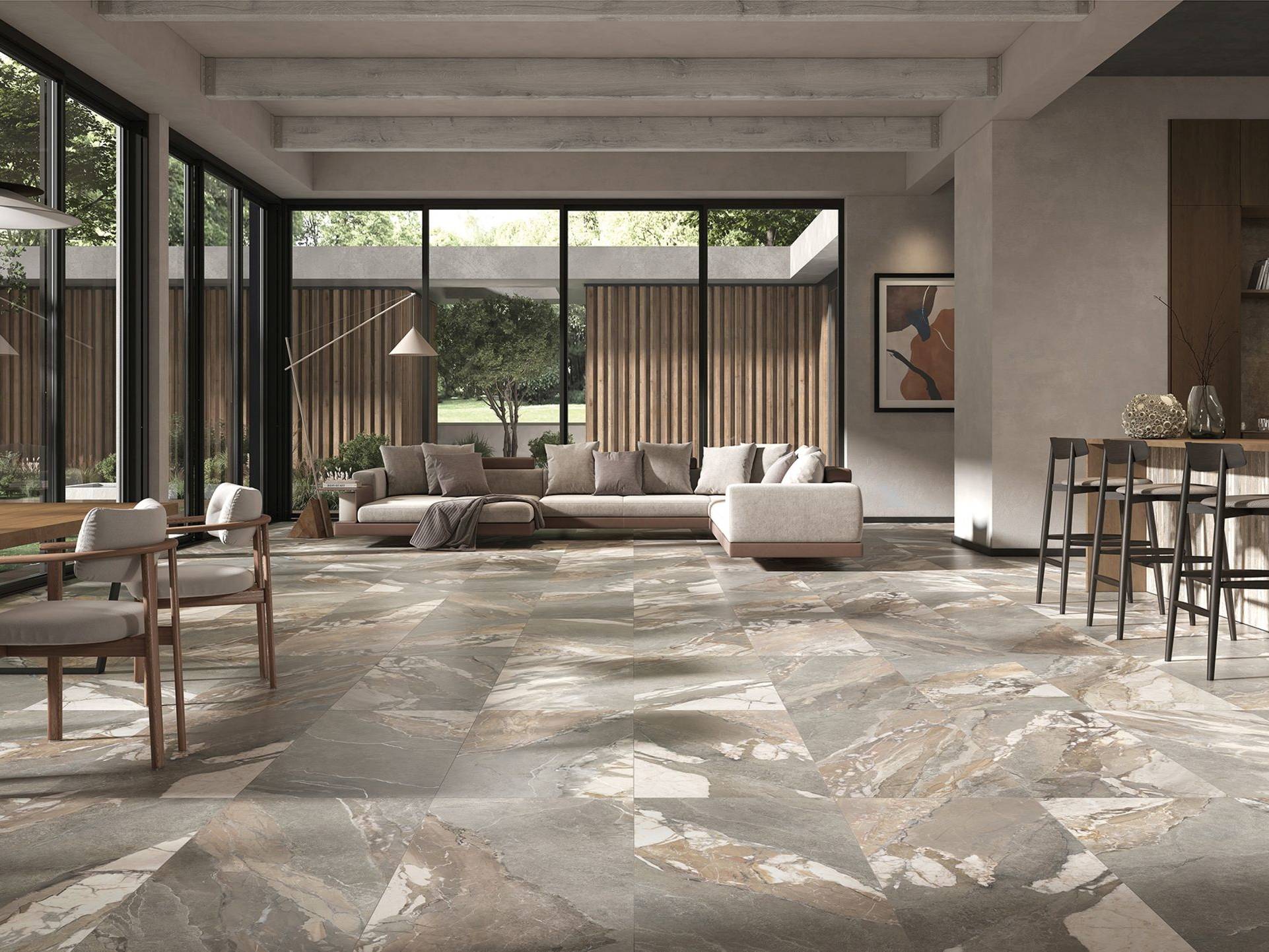 Dynasty Grey Polished/Matte 24x48  | La Raj Tile & Marble