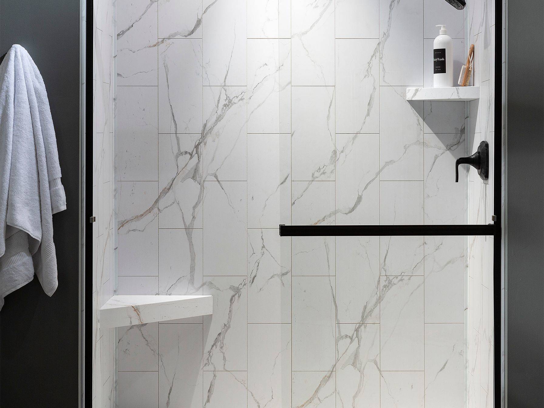 Carrara Marble Shower Wall Kit 36x60x78 | La Raj Tile & Marble
