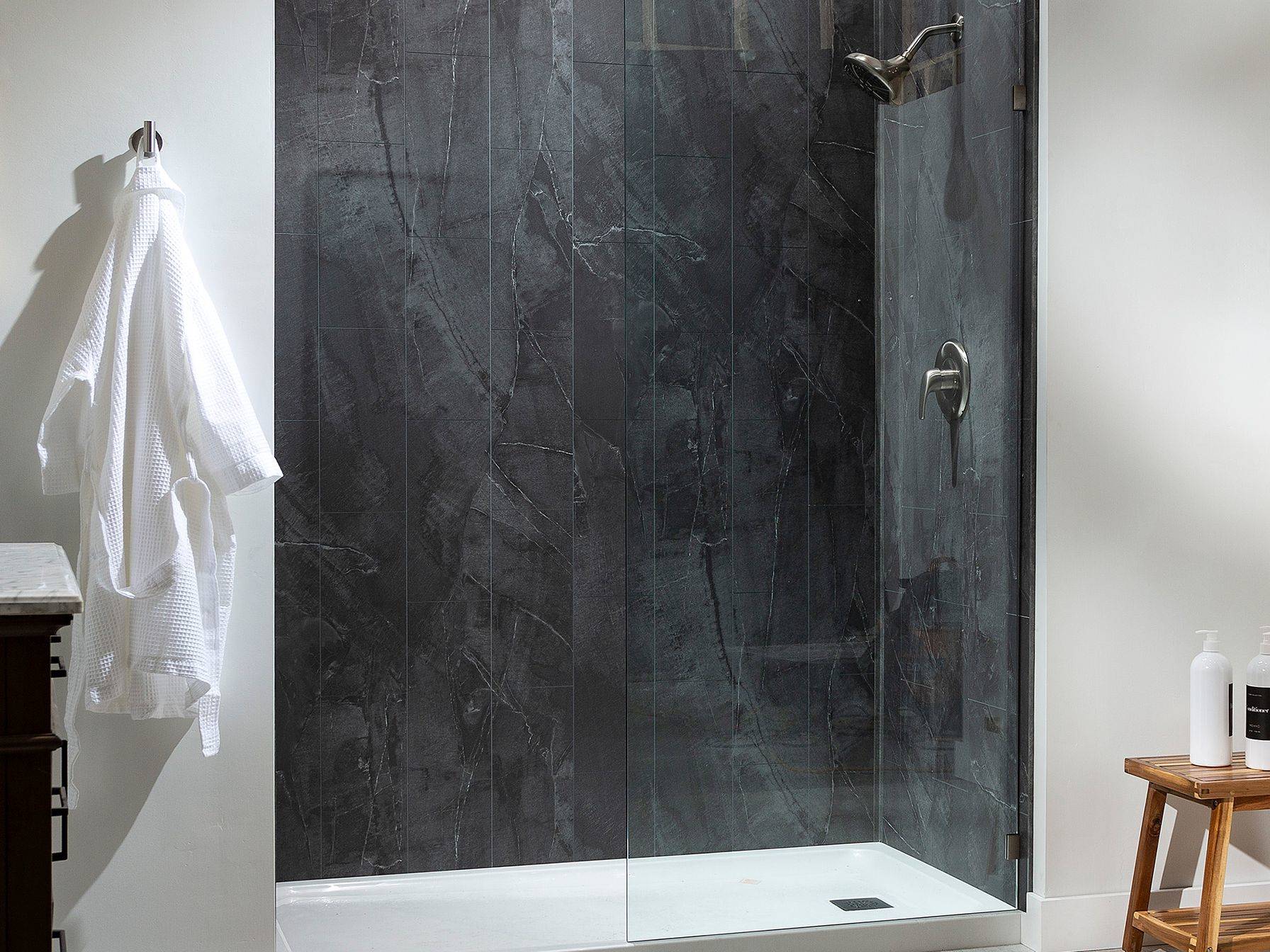 Cracked Slate Shower Wall Kit 30x60x78 | La Raj Tile & Marble