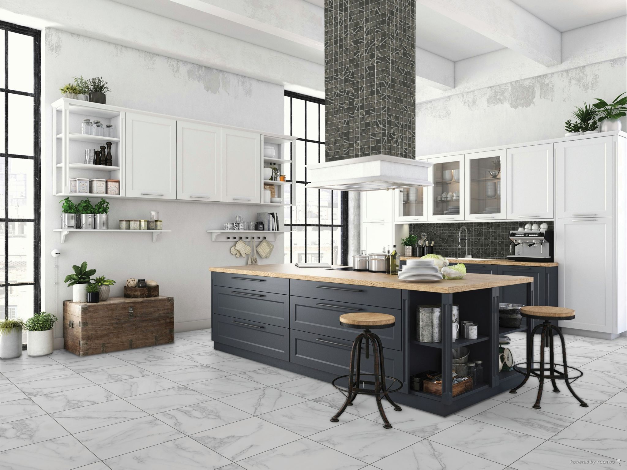 Florence Bianco and Carbon | La Raj Tile & Marble