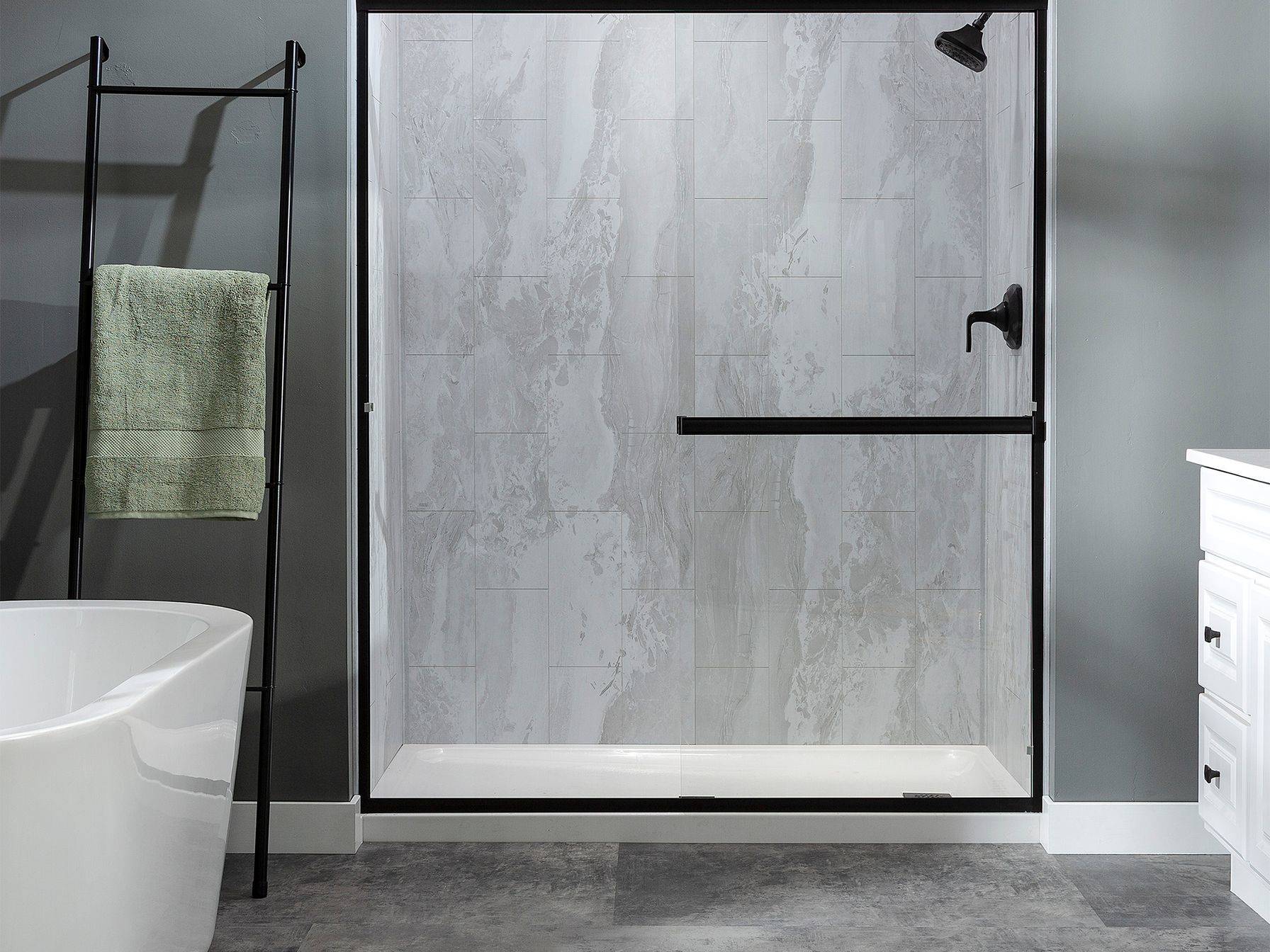 Iced Pewter Shower Wall Kit 32x60x78 | La Raj Tile & Marble
