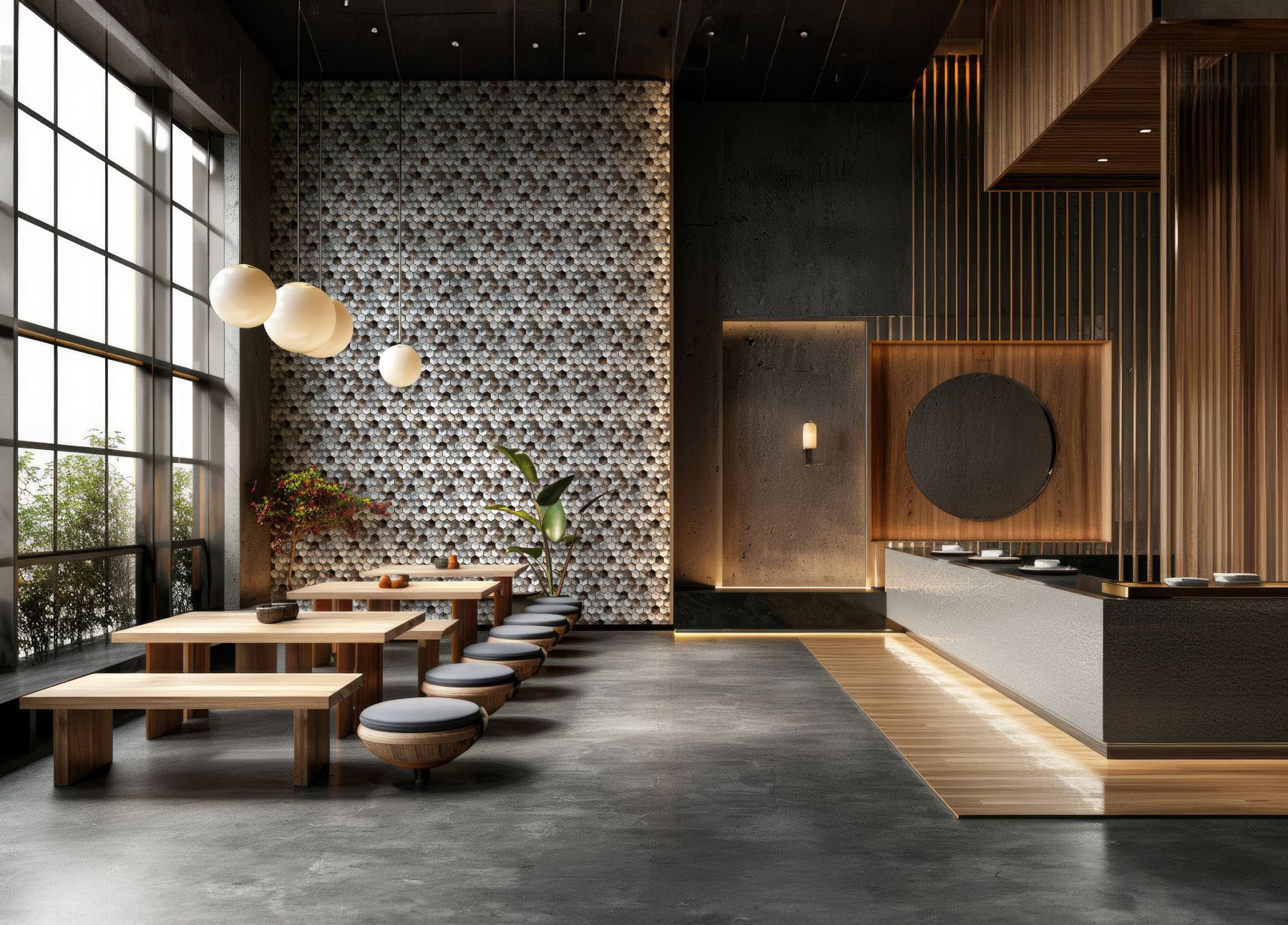 Aluminum Hexagon Silver Brown Mosaic | La Raj Tile & Marble