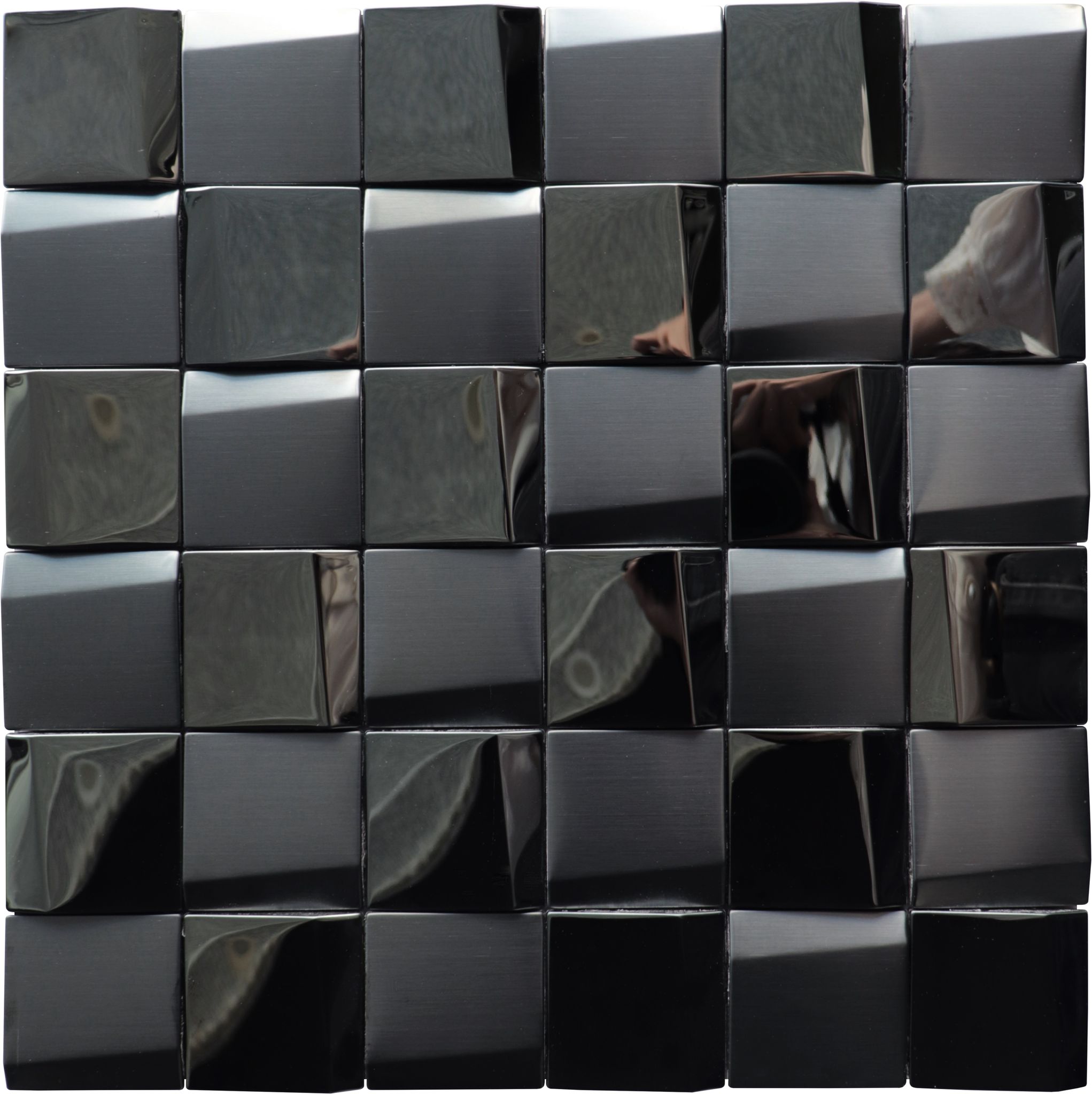 Black 3D Metal Mix Finish 2"x2" 11.5"x11.5" | La Raj Tile & Marble