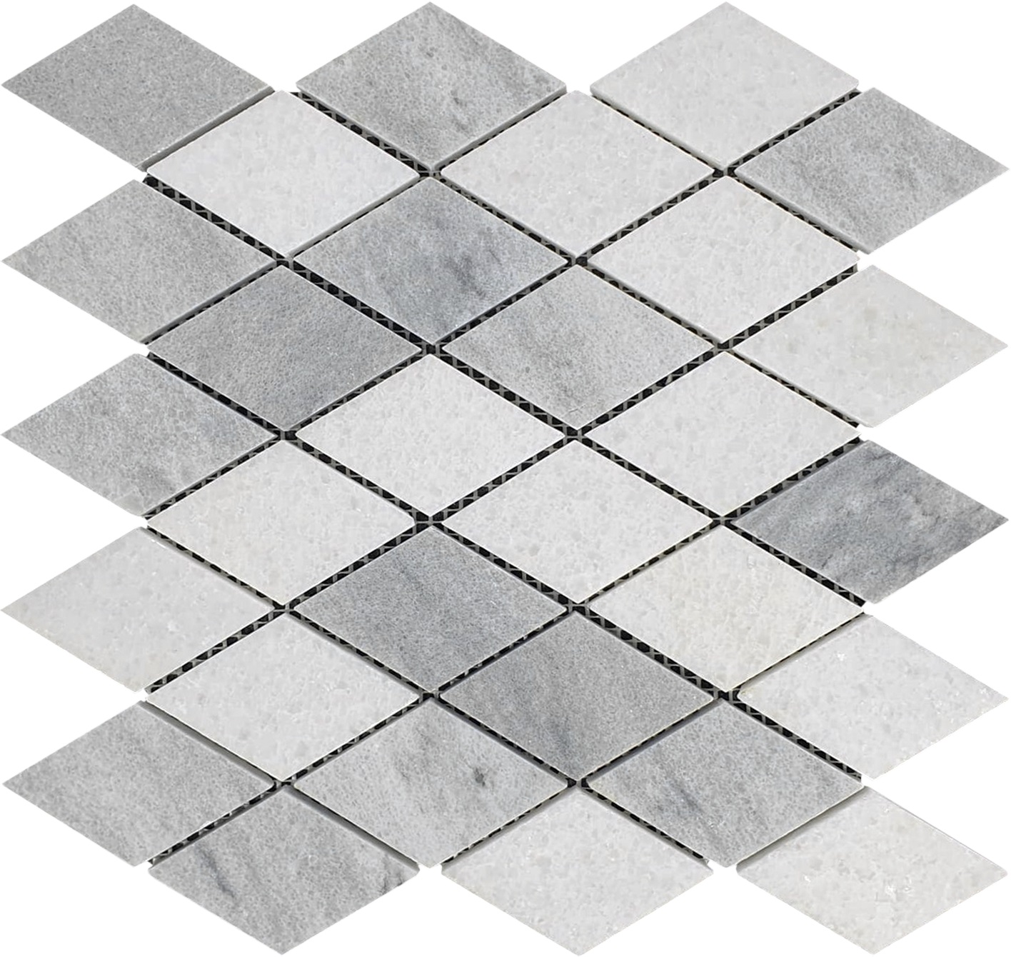 Grey White Multicolor Marble Diamond Honed 11.4"x11.3" | La Raj Tile & Marble