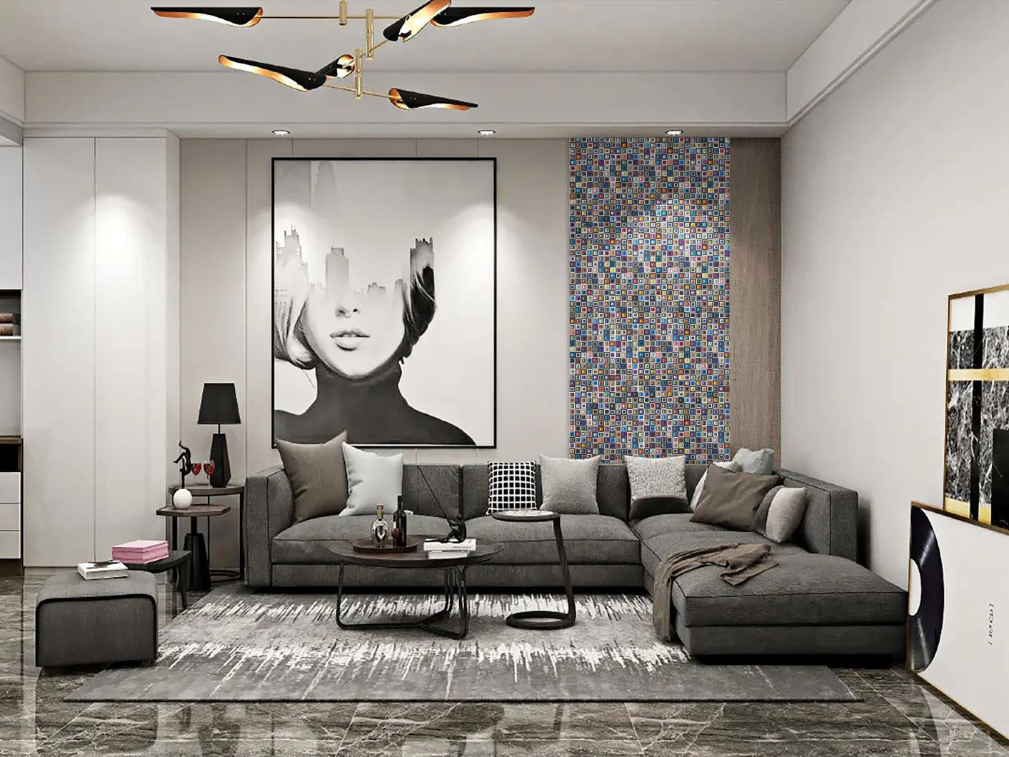 Multicolor Square Mix Glass Resin Mosaic | La Raj Tile & Marble