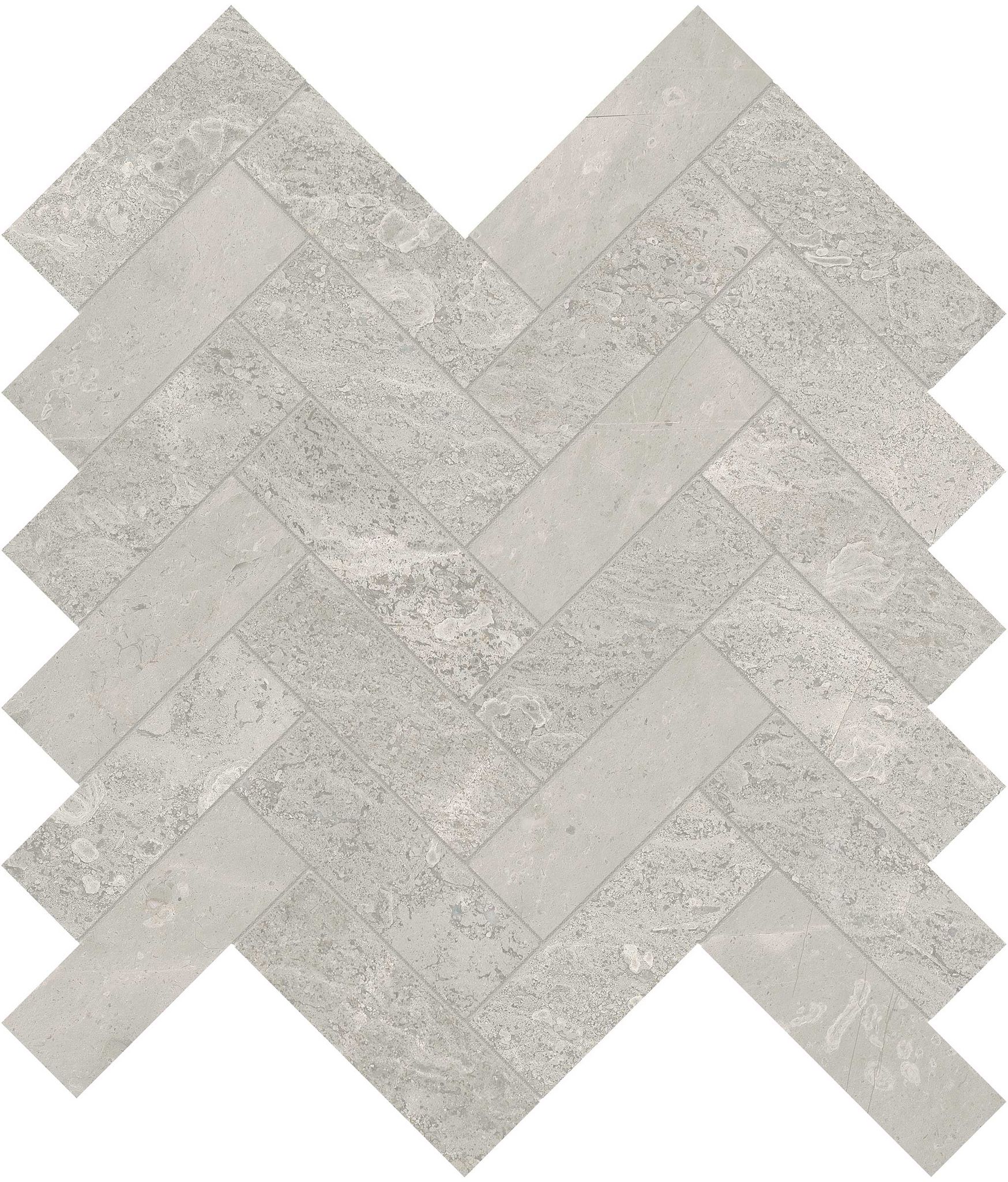 Anciano Grigio 1.25x4 Herringbone Mosaic | La Raj Tile & Marble