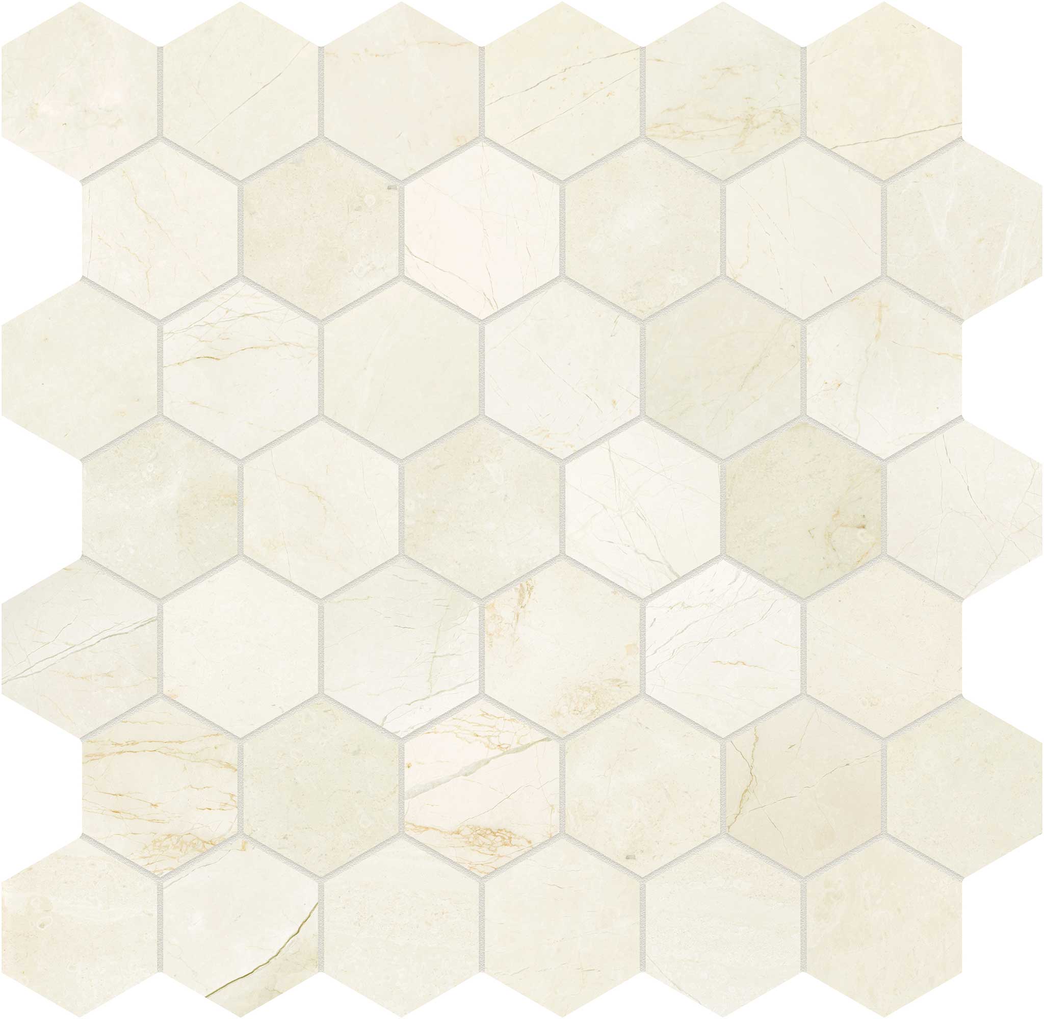 Avorio Crema 2 Hexagon Mosaic | La Raj Tile & Marble