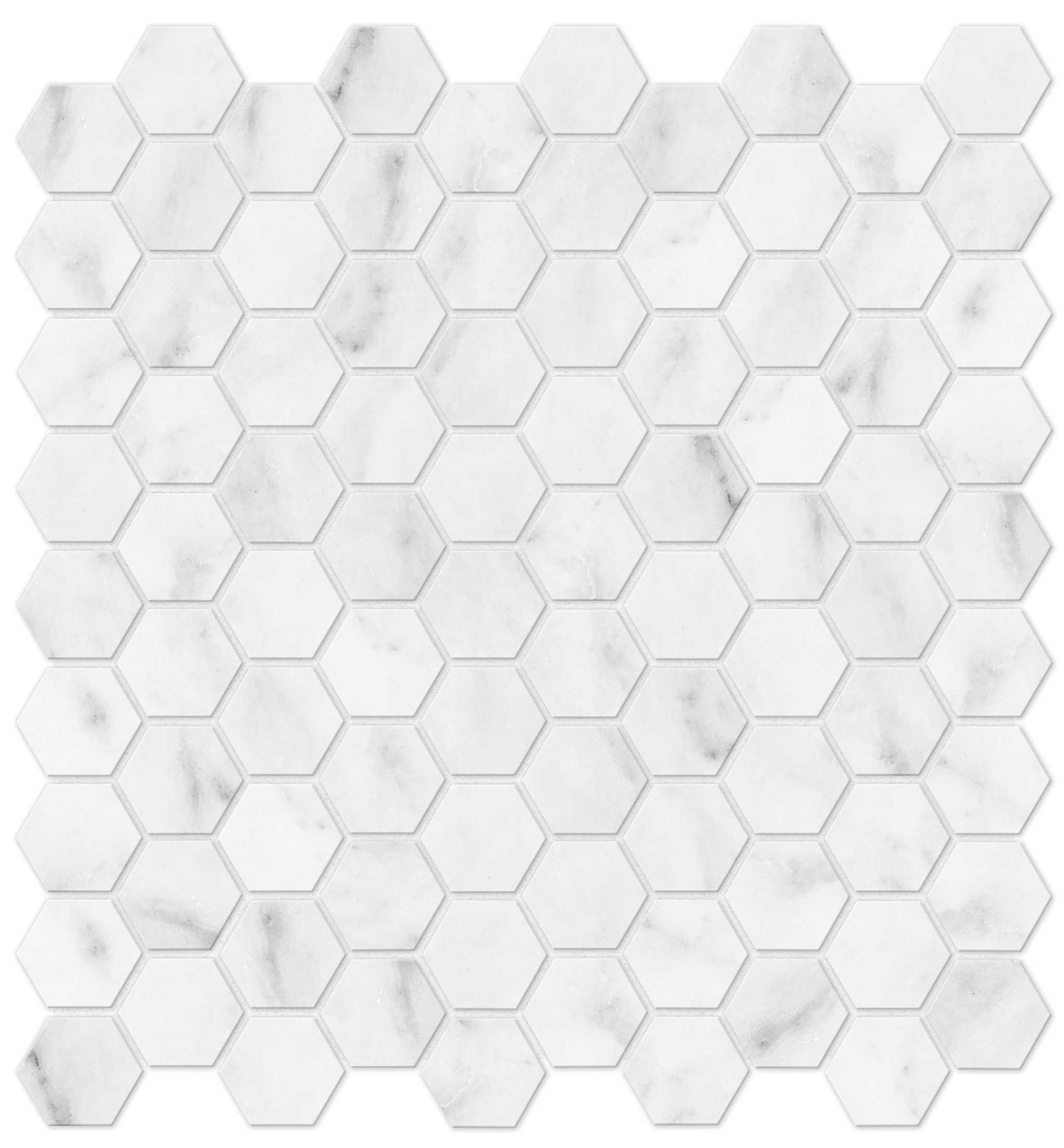 Bianco Venatino 1.25 Honed Hexagon Mosaic | La Raj Tile & Marble