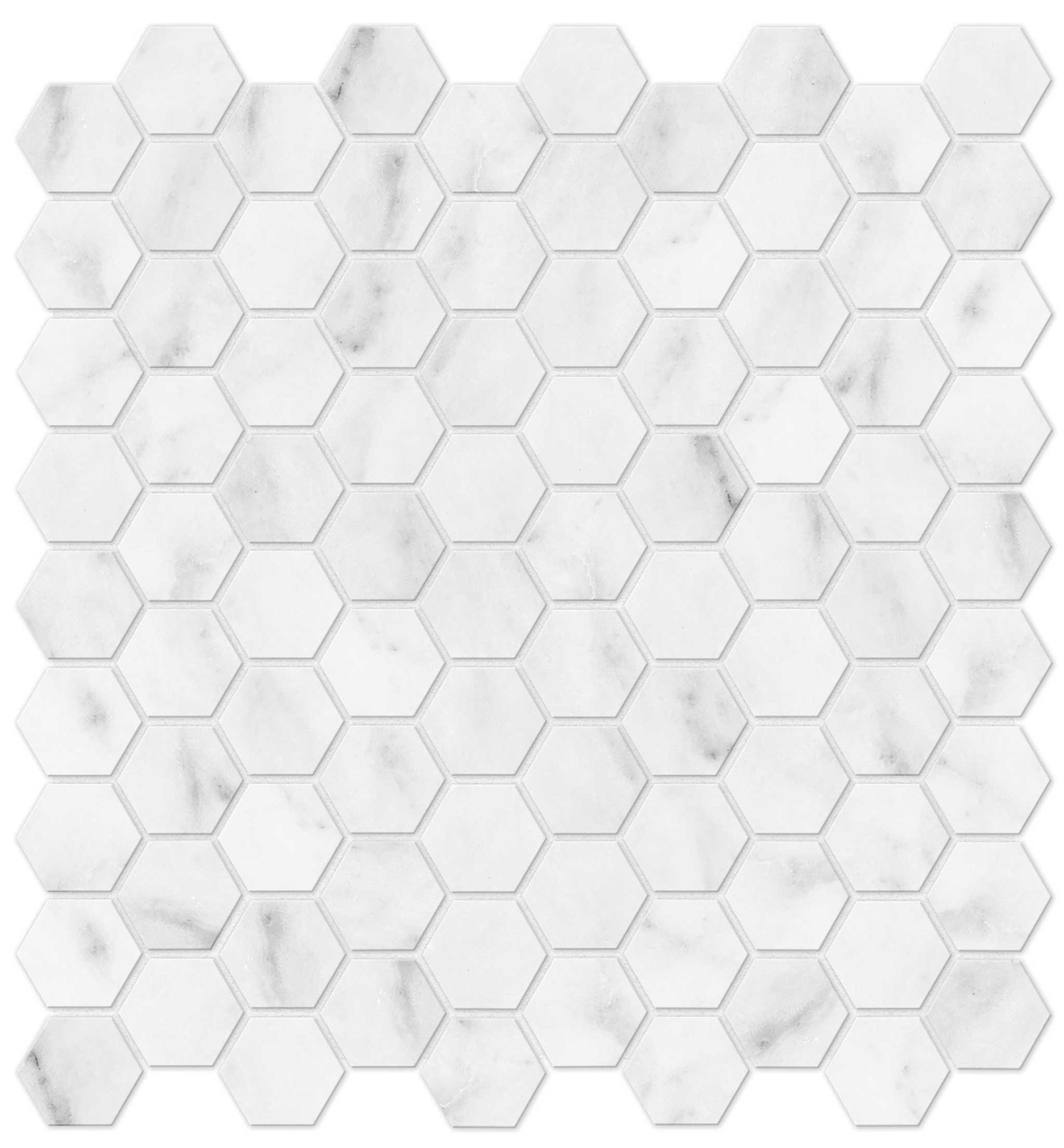 Bianco Venatino 1.25 Polished Hexagon Mosaic | La Raj Tile & Marble