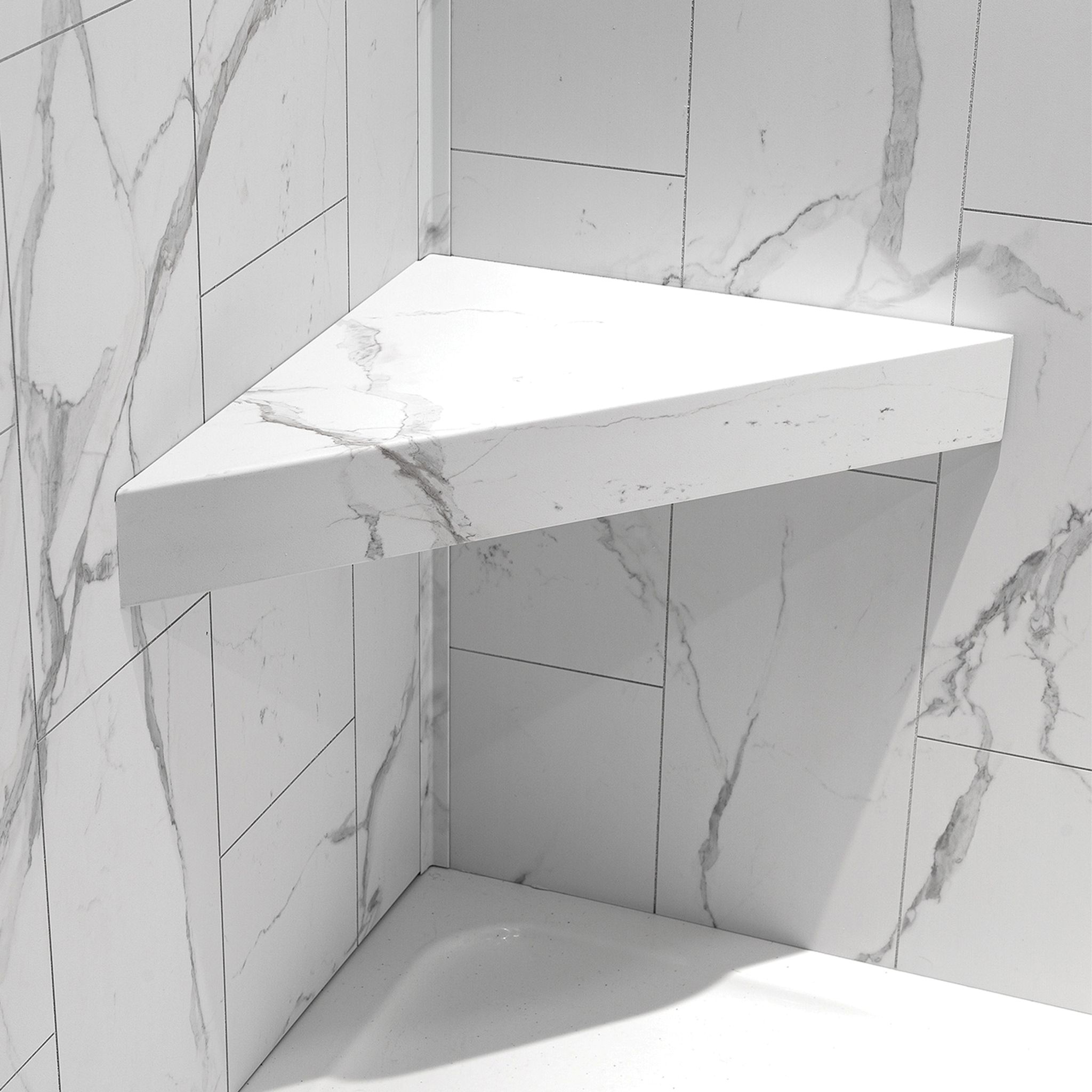 Carrara Marble Shower Bench 26x18.63x3 | La Raj Tile & Marble