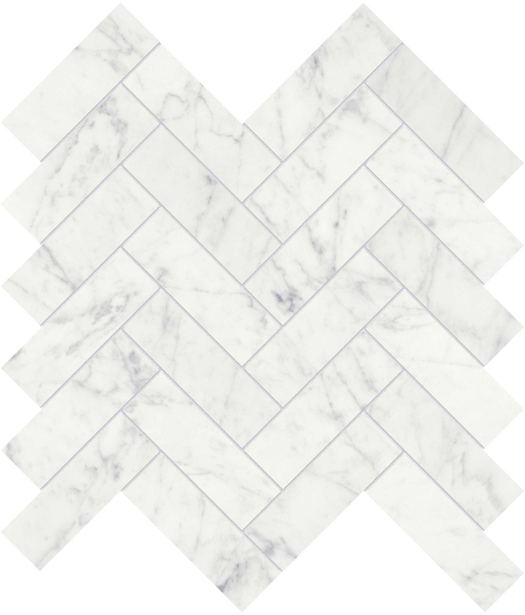 Eterna Bianco 1.25x4 Polished Herringbone Mosaic | La Raj Tile & Marble