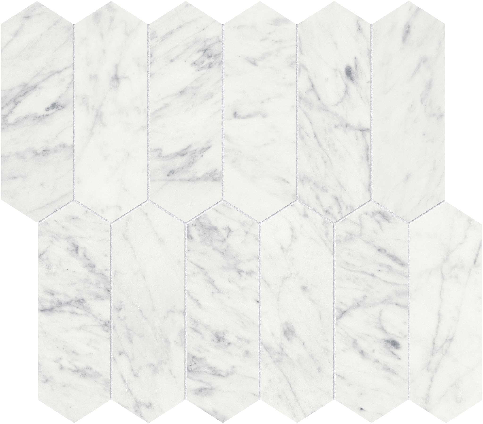 Eterna Bianco 2x6 Polished Picket Mosaic | La Raj Tile & Marble