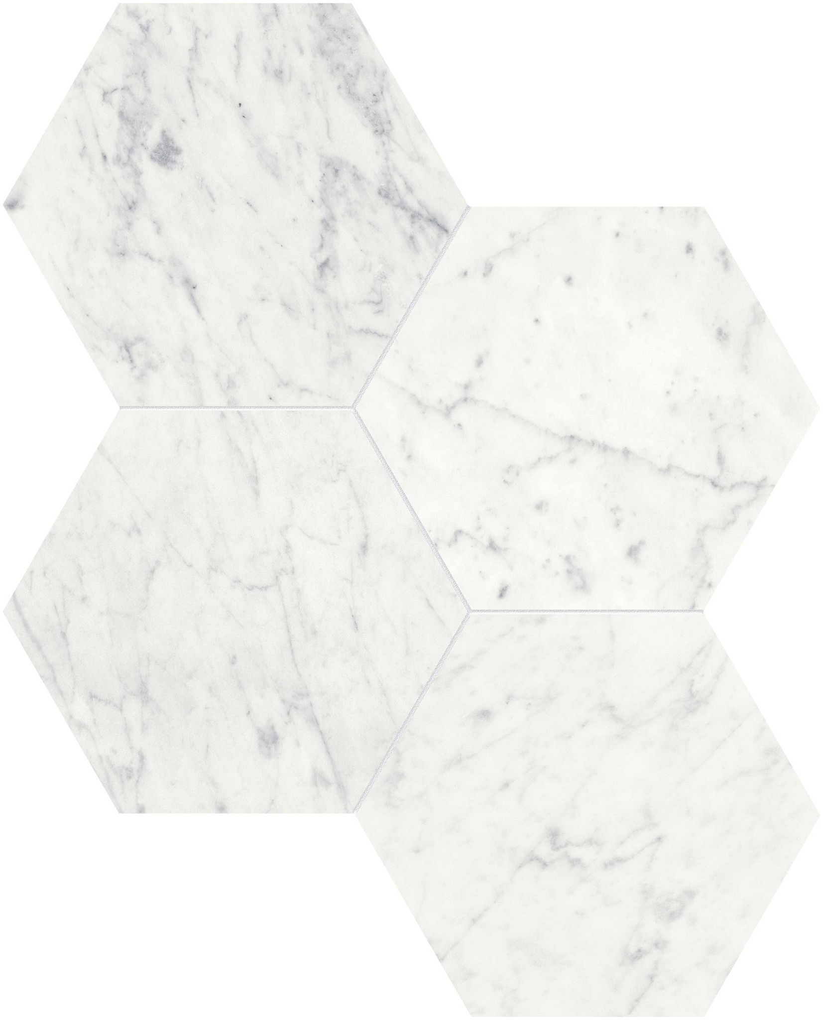 Eterna Bianco 6 Polished Hexagon Mosaic | La Raj Tile & Marble