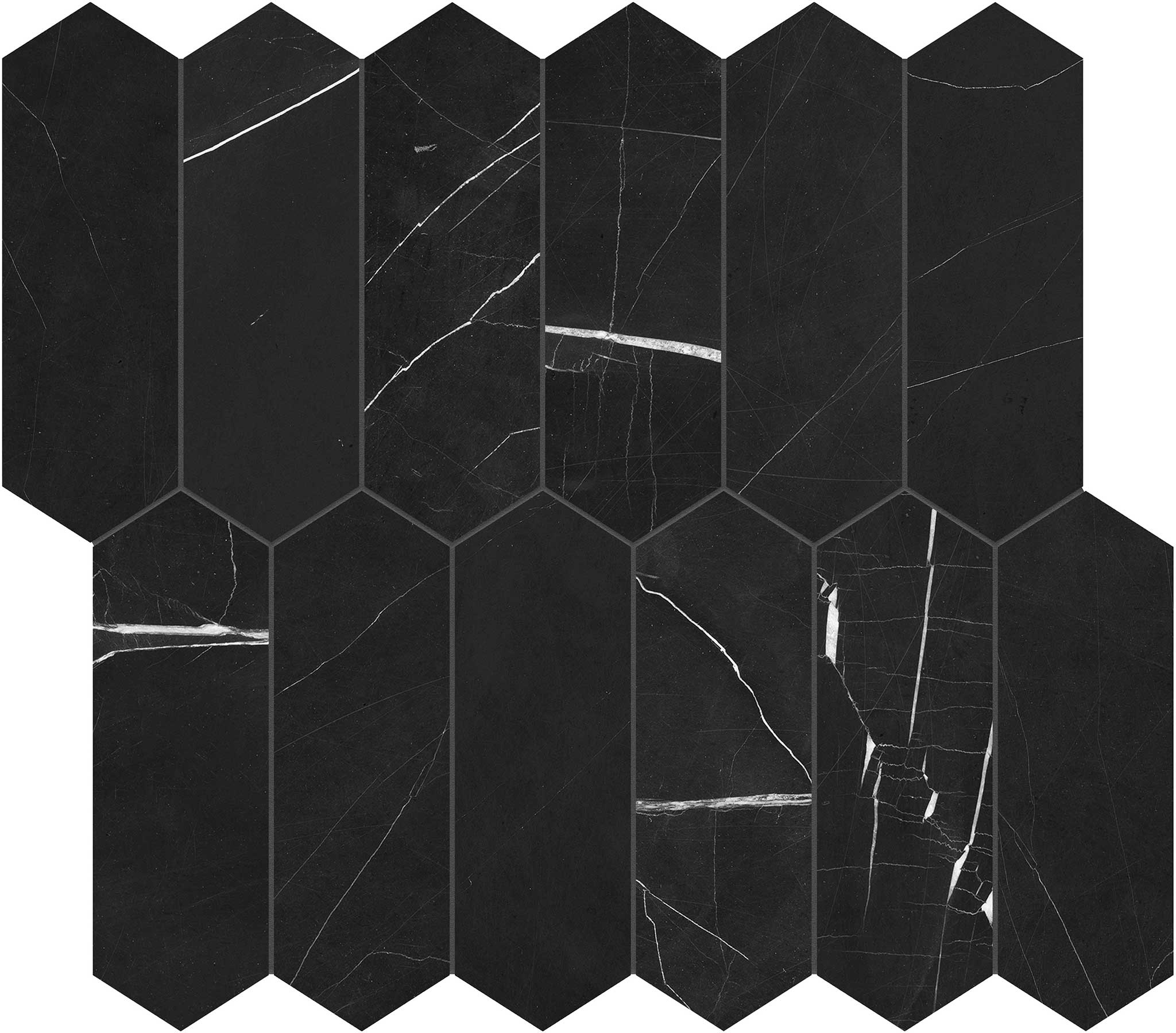 Galaxia Nero 2x6 Picket Mosaic | La Raj Tile & Marble