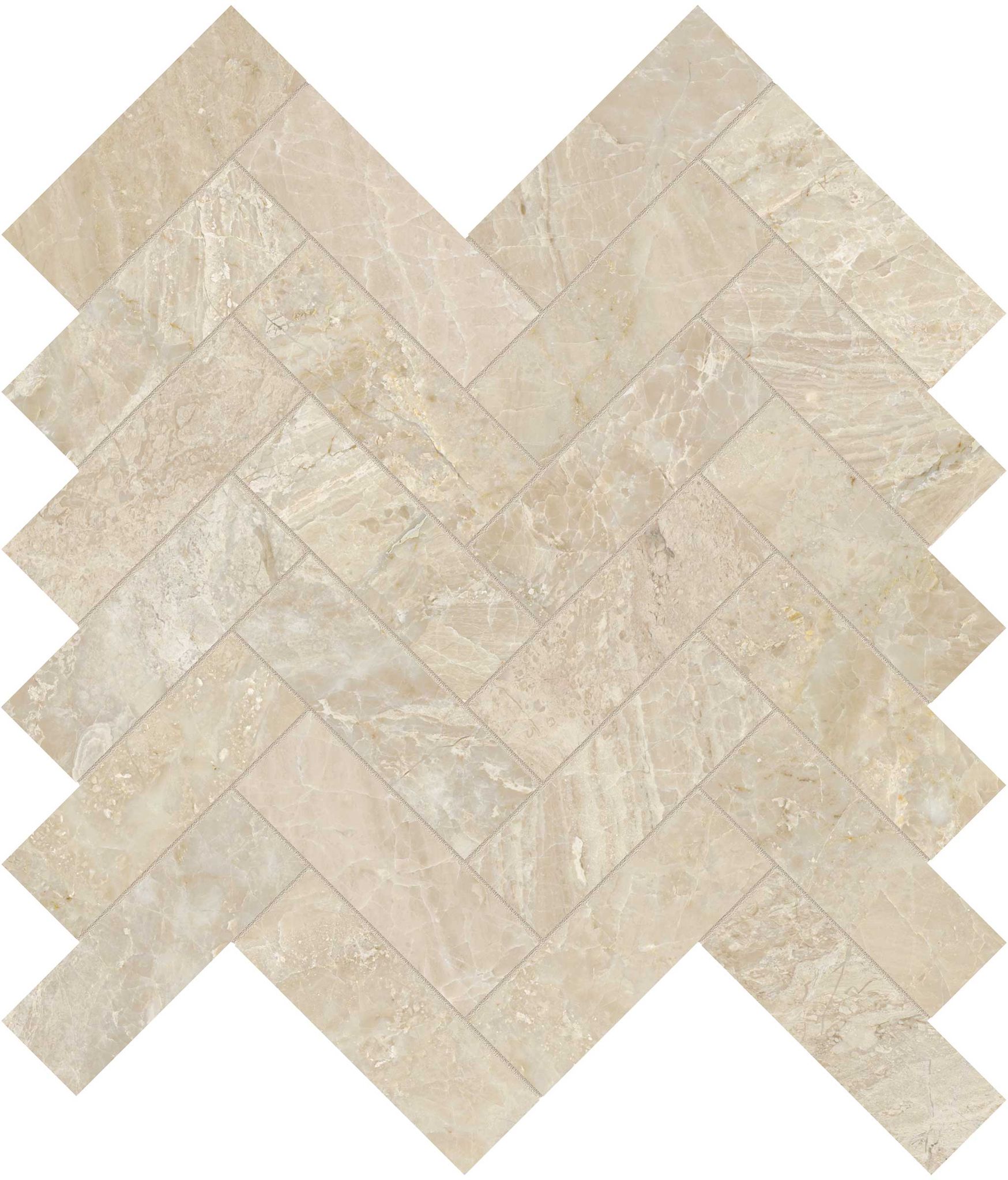 Impero Reale 1.25x4 Polished Herringbone Mosaic | La Raj Tile & Marble