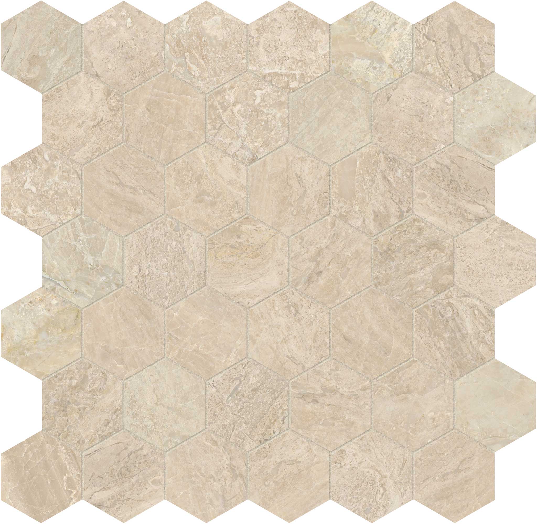 Impero Reale 2 Polished Hexagon Mosaic | La Raj Tile & Marble