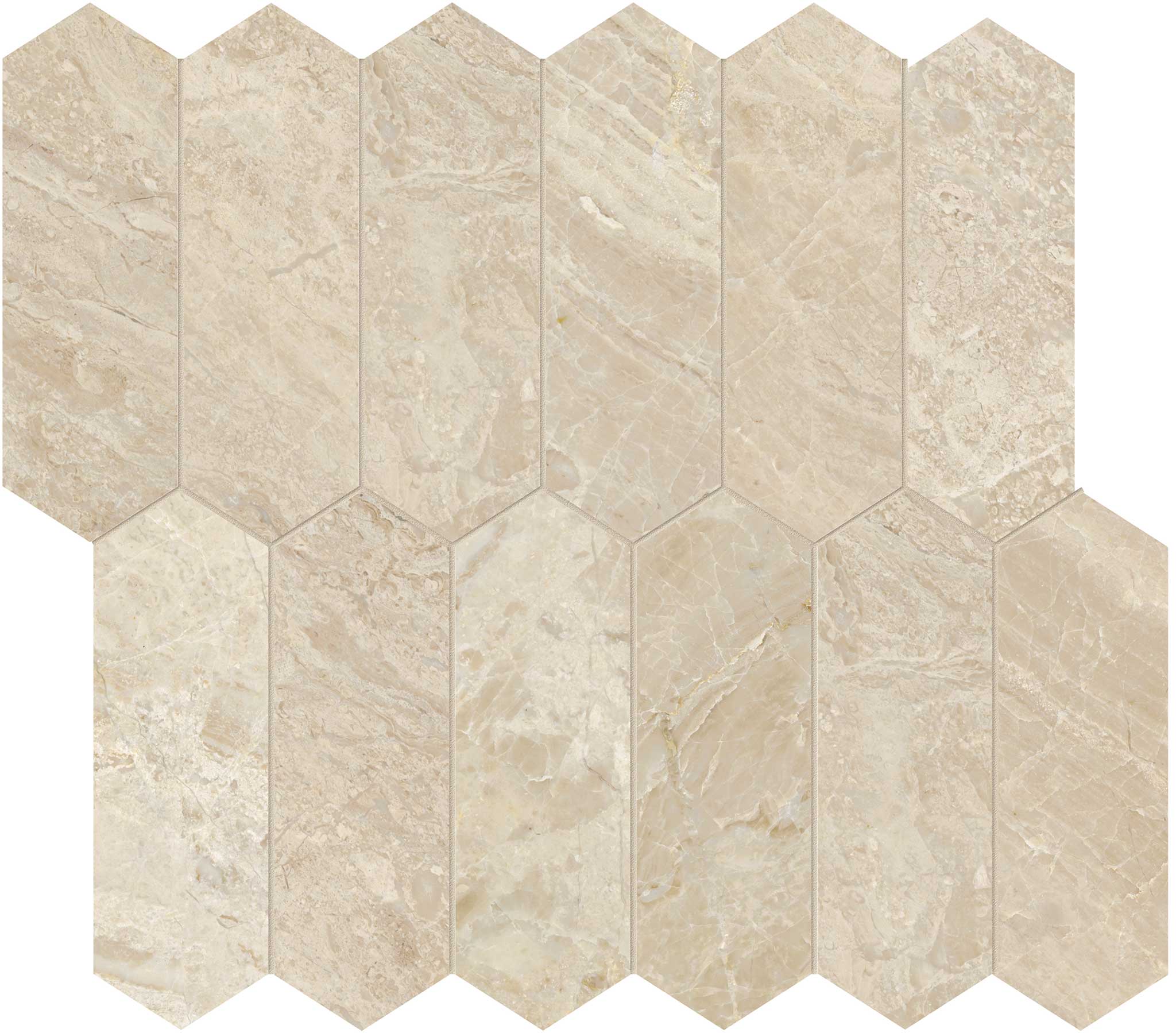 Impero Reale 2x6 Polished Picket Mosaic | La Raj Tile & Marble
