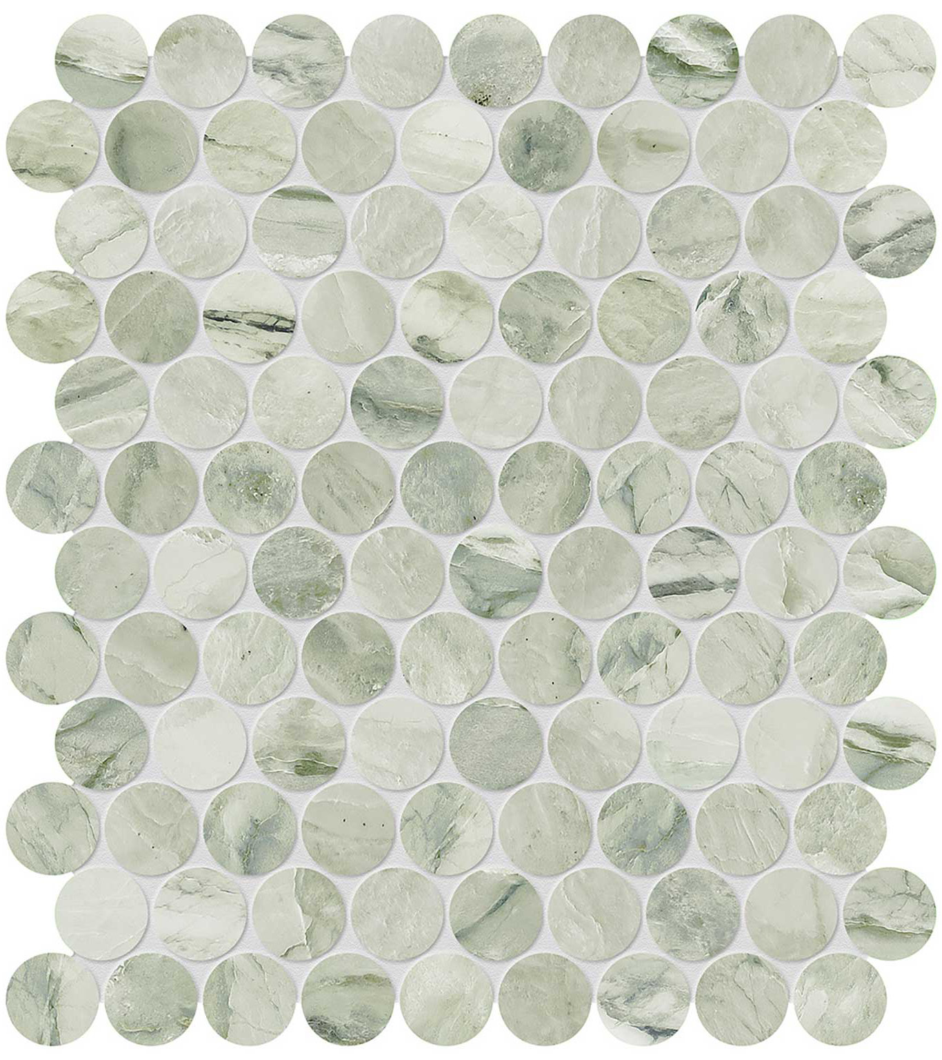 Moscato Argento 1.25 Penny Round Mosaic | La Raj Tile & Marble