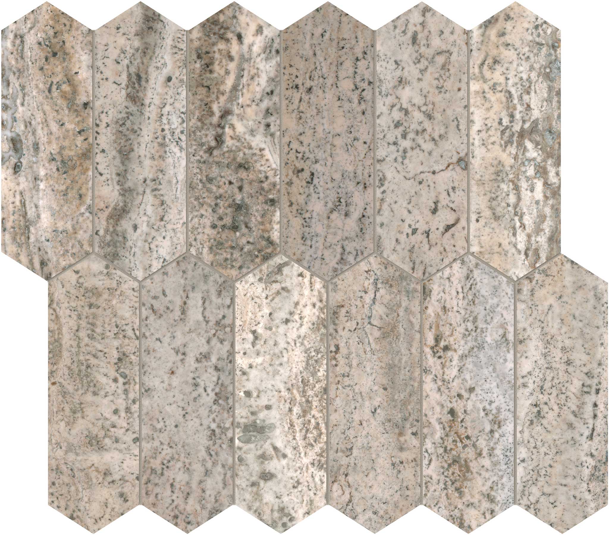 Silver Ash 2x6 Picket Mosaic | La Raj Tile & Marble