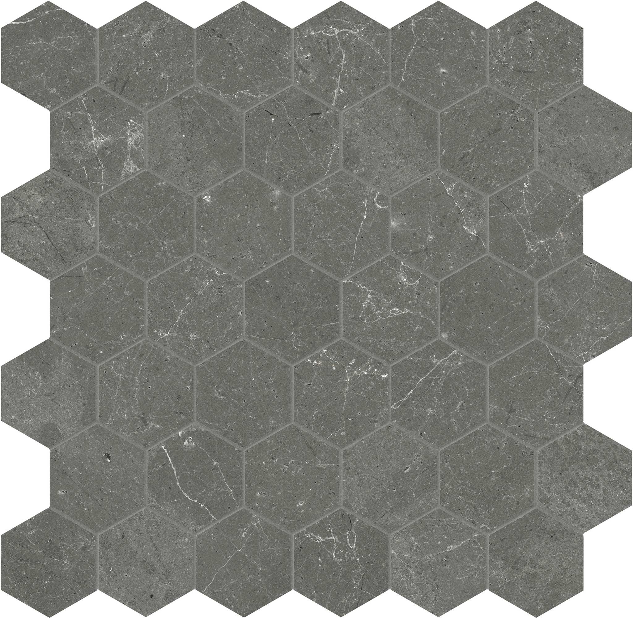 Stark Carbon 2 Hexagon Mosaic | La Raj Tile & Marble