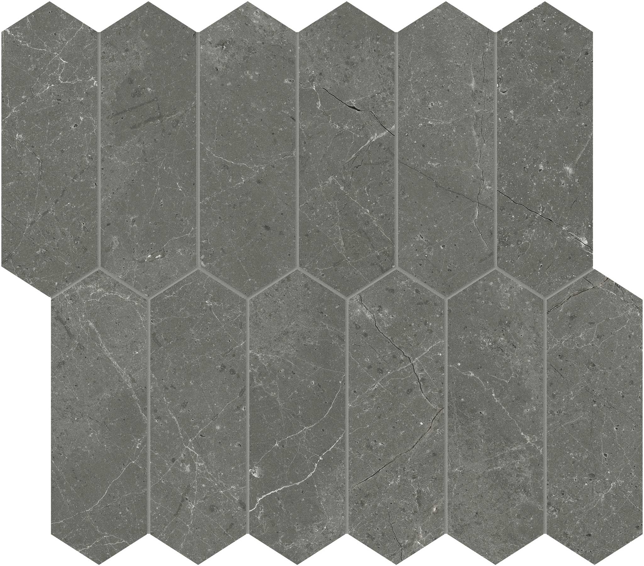 Stark Carbon 2x6 Picket Mosaic | La Raj Tile & Marble