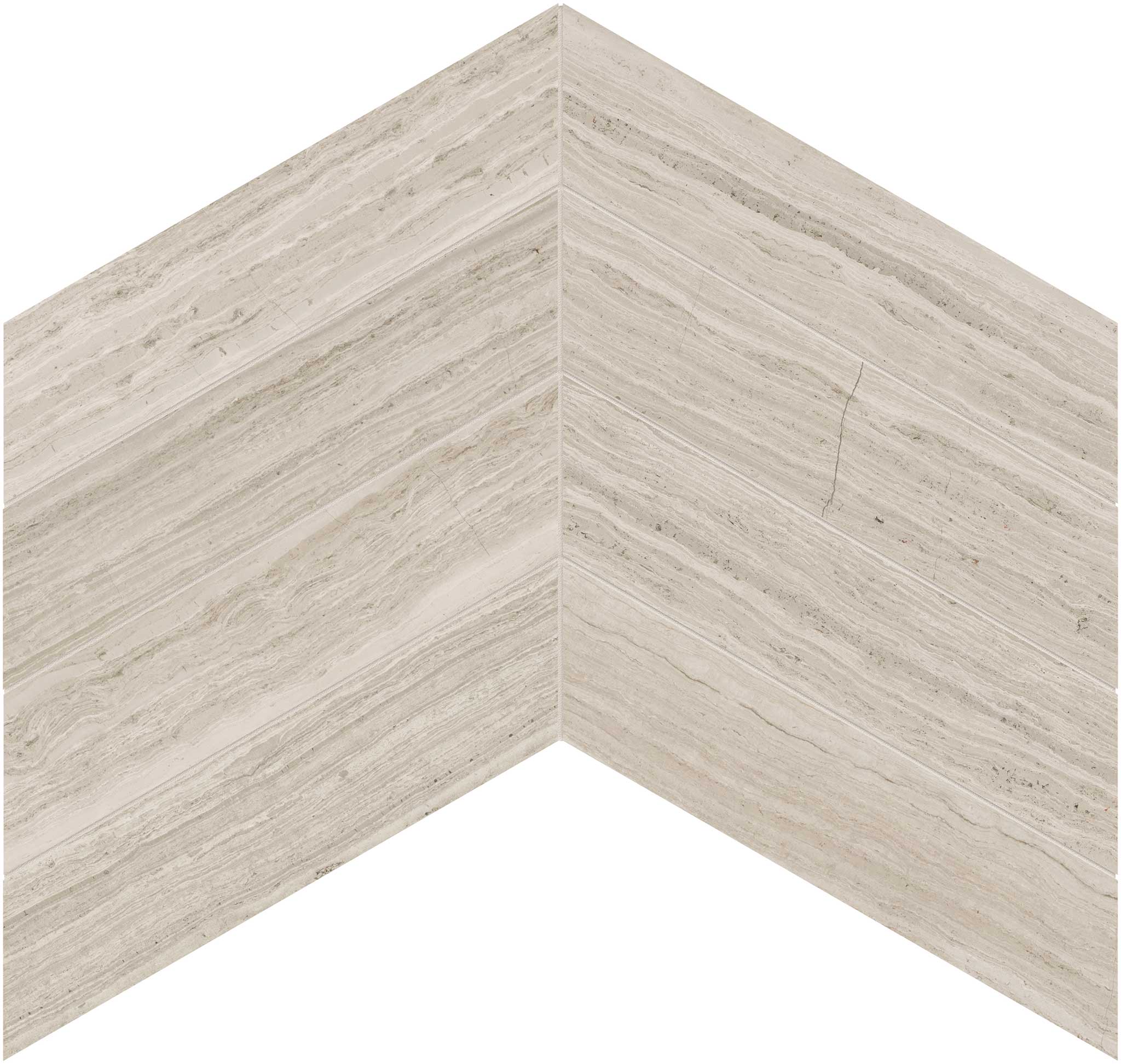 Strada Mist 2x8.5 Chevron Mosaic | La Raj Tile & Marble