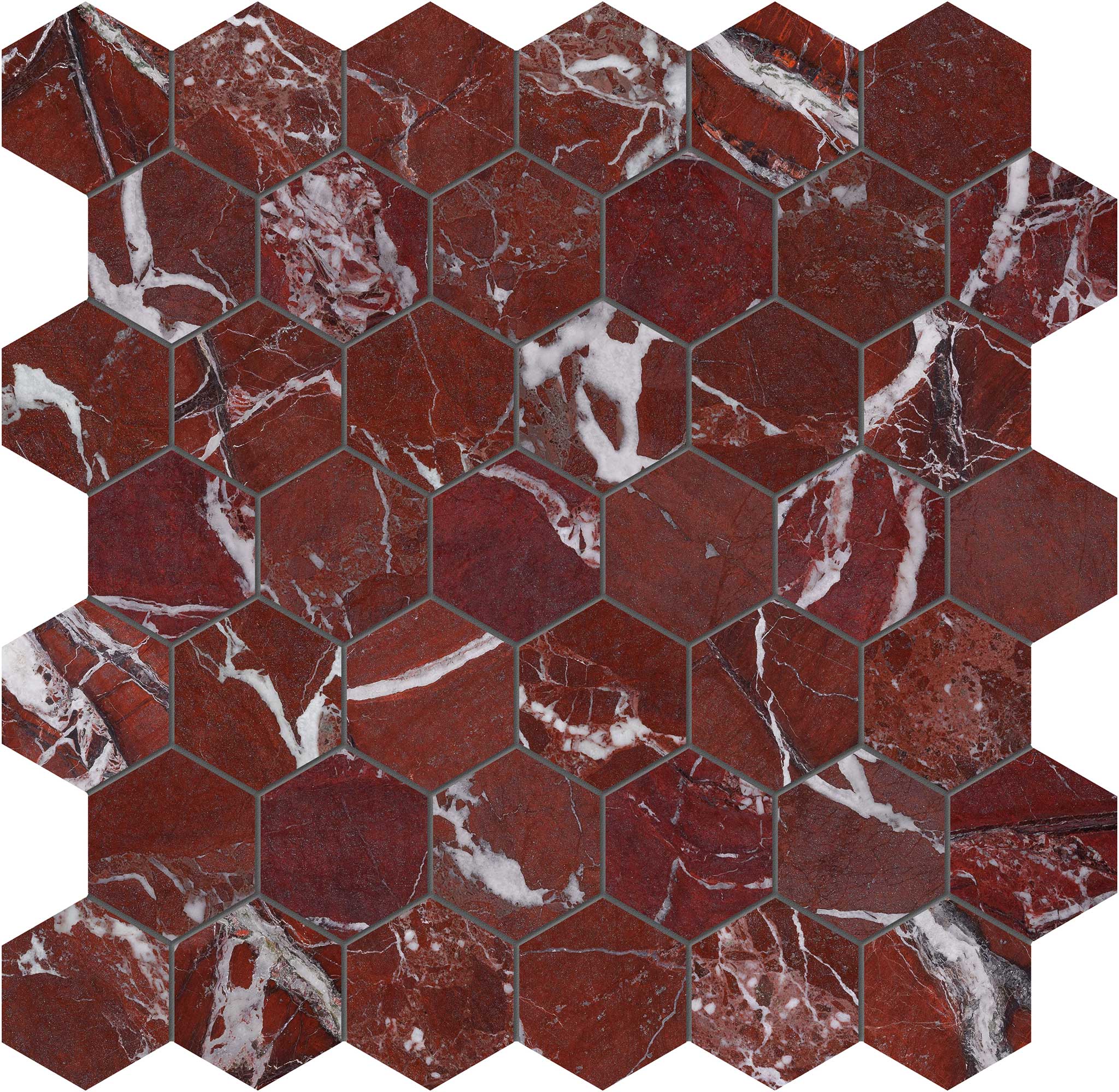 Tuscano Rosso 2 Hexagon Mosaic | La Raj Tile & Marble