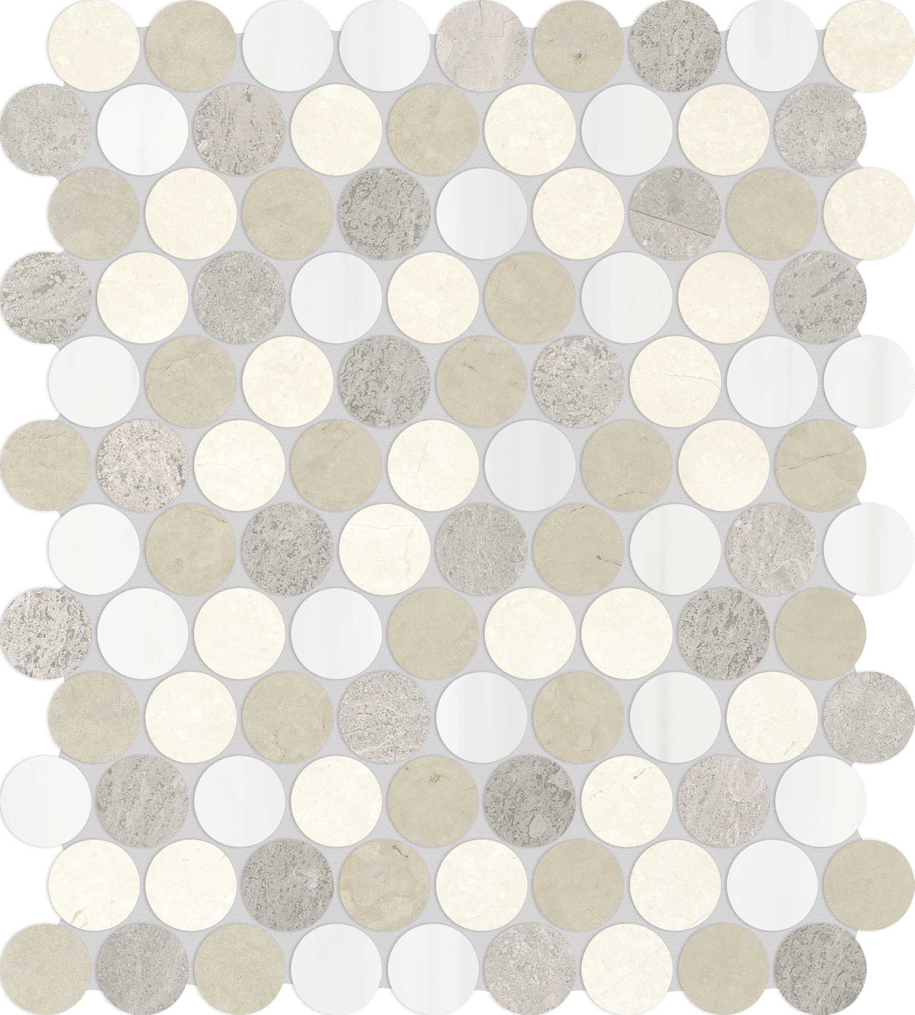Utopio 1.25 Penny Round Dune Mosaic | La Raj Tile & Marble