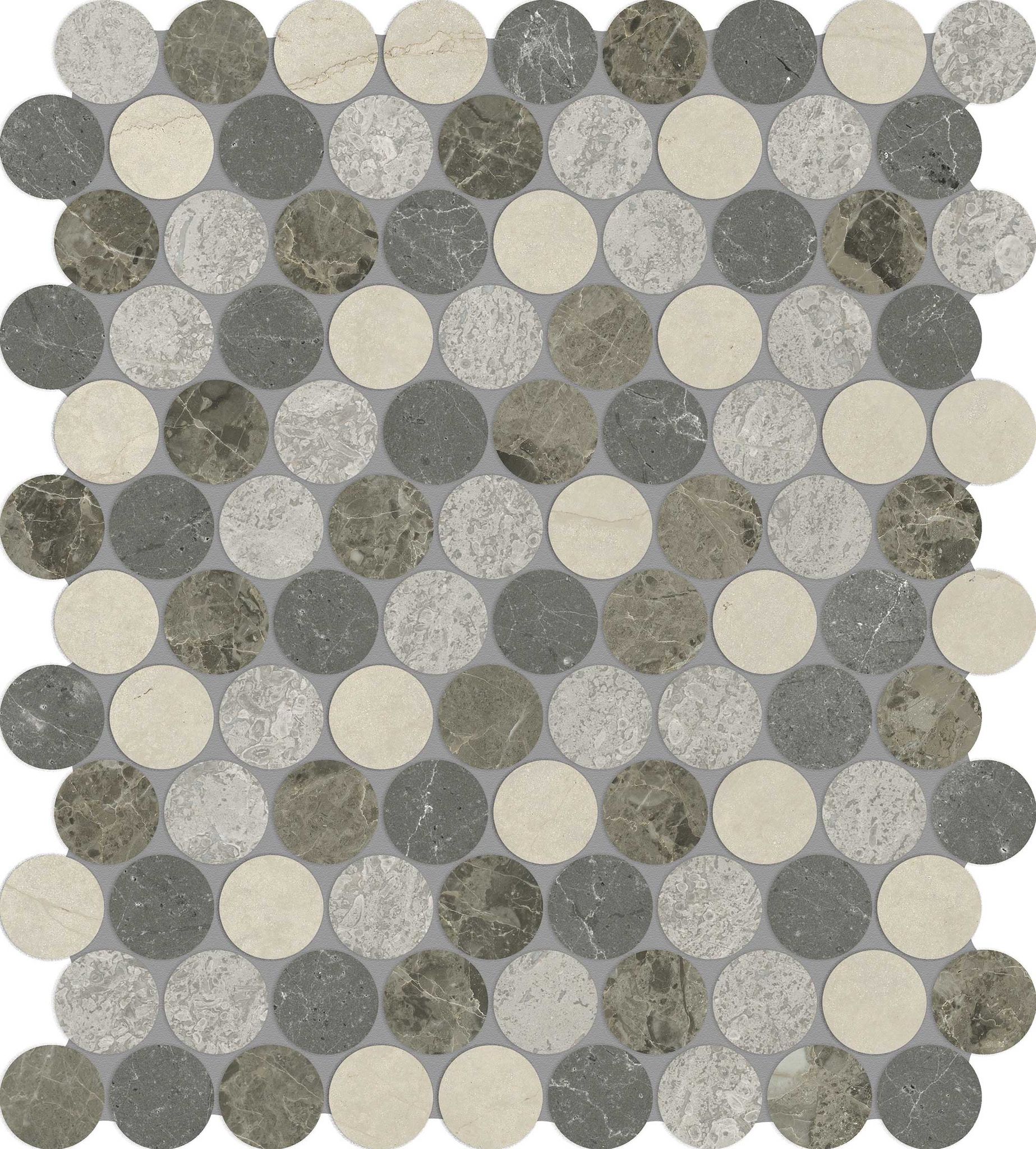 Utopio 1.25 Penny Round Terra Mosaic | La Raj Tile & Marble