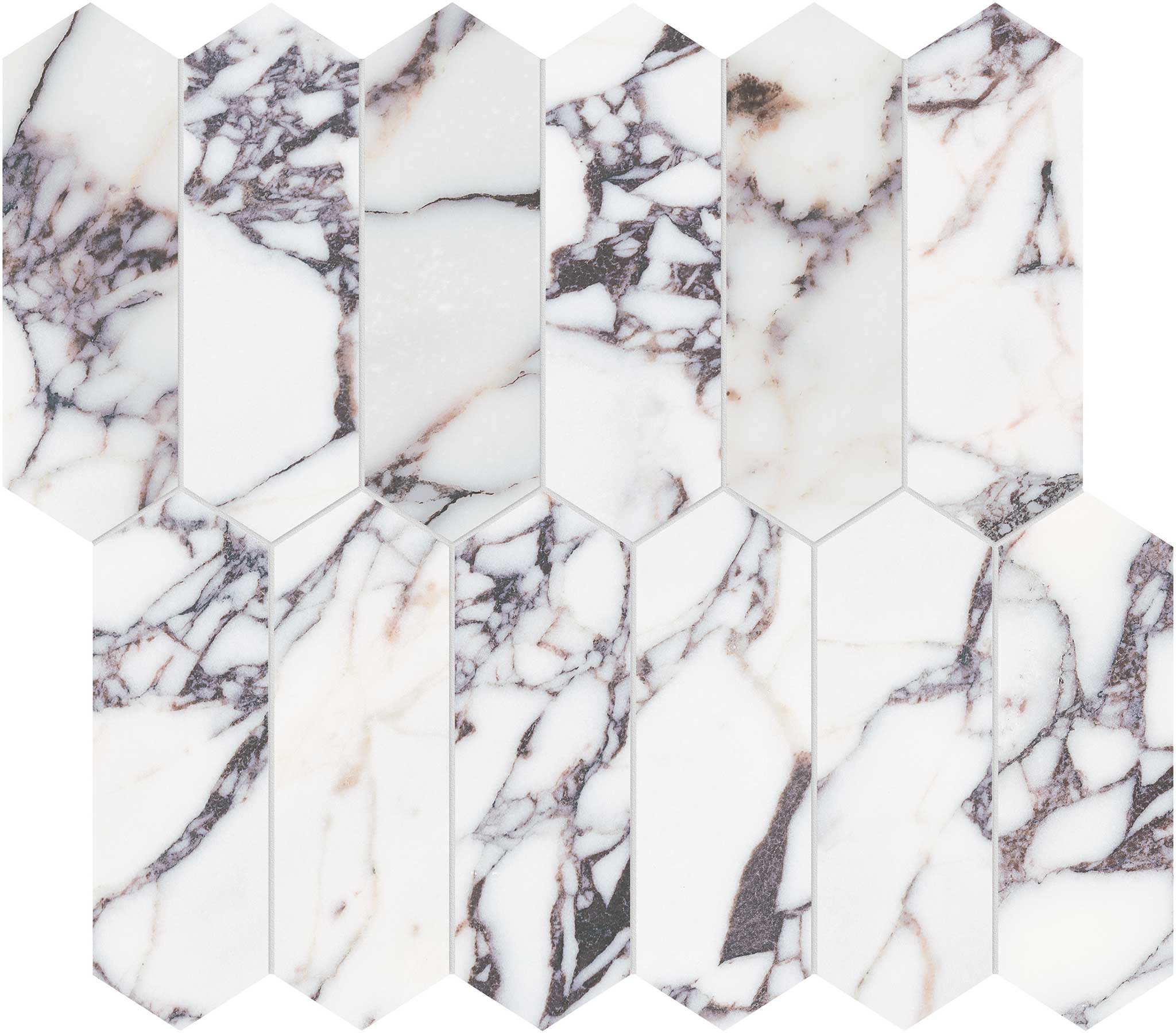 Viola Roccia 2x6 Picket Mosaic | La Raj Tile & Marble