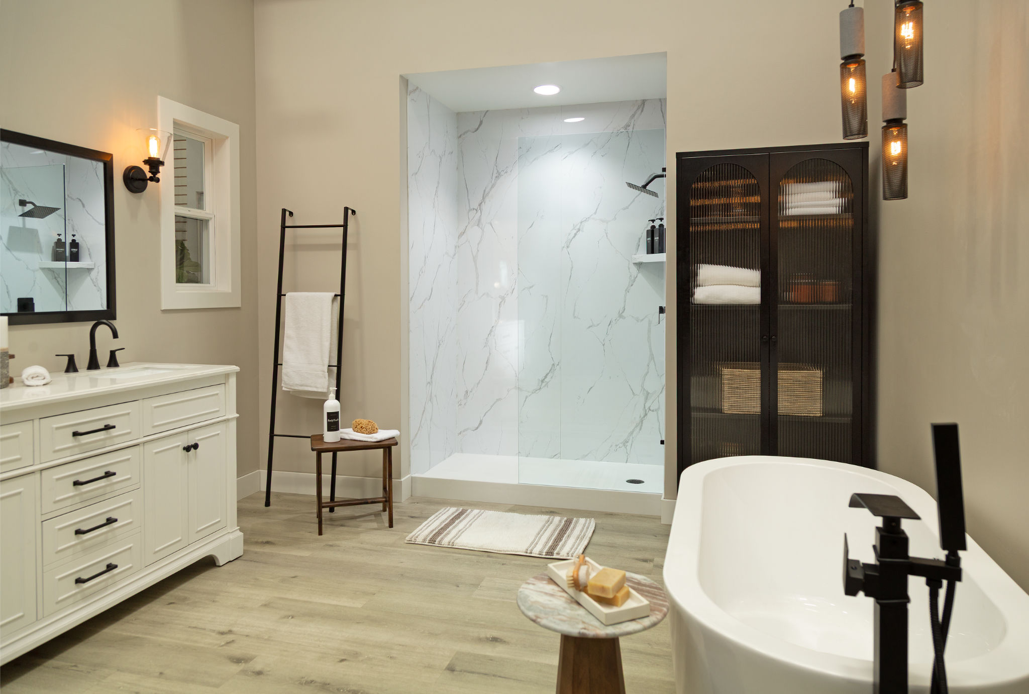 Carrara Marble Gloss Shower Wall Kit 30x60x94 | La Raj Tile & Marble