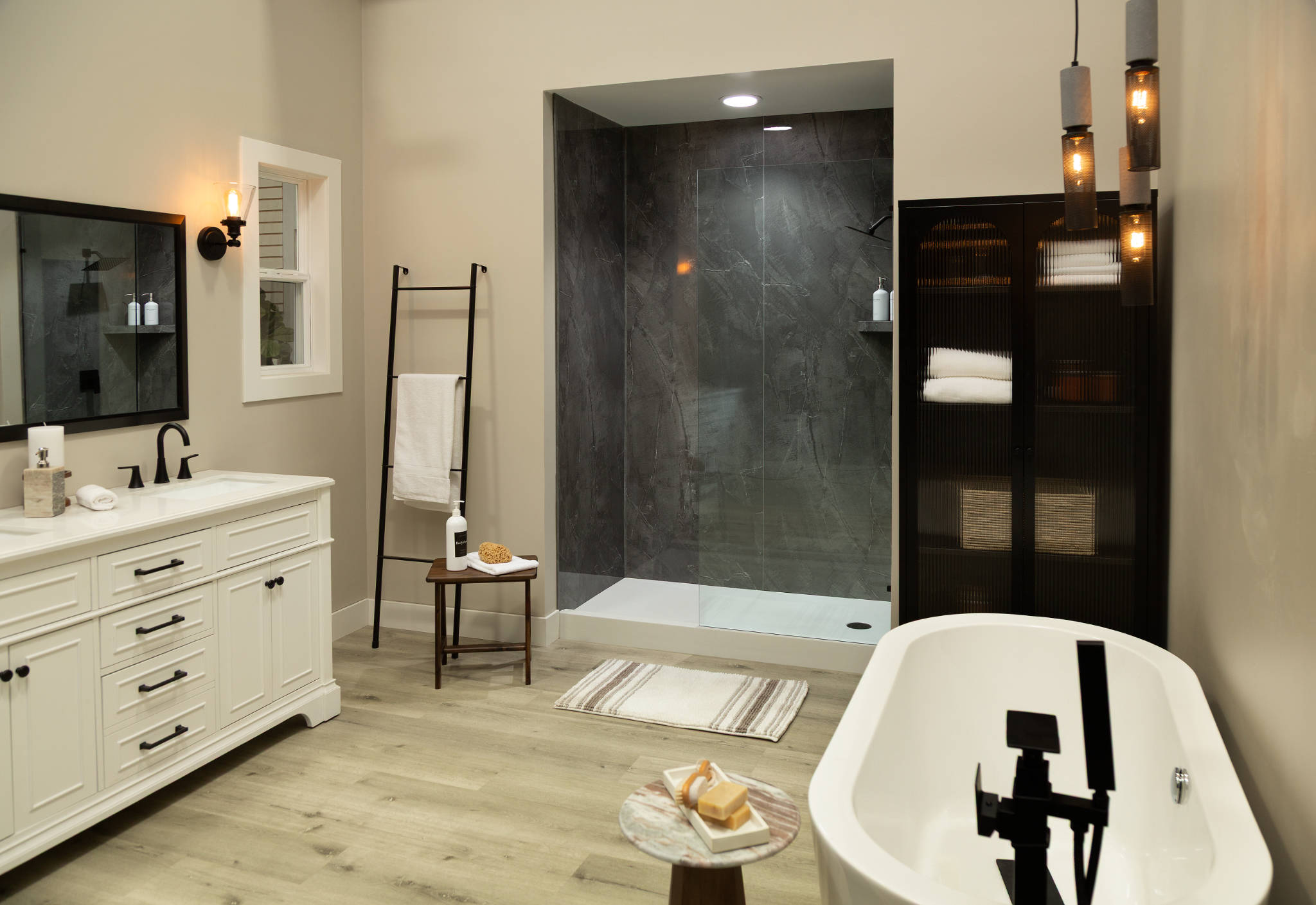 Cracked Slate Gloss Shower Wall Kit 32x60x94 | La Raj Tile & Marble