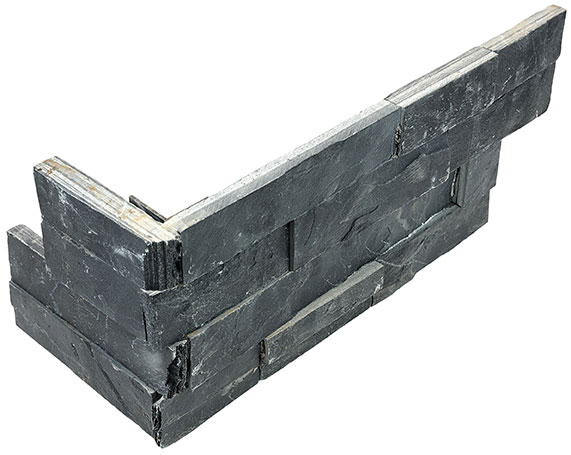 Ledger Stone 6x18 Carbon Assembled Corner | La Raj Tile & Marble