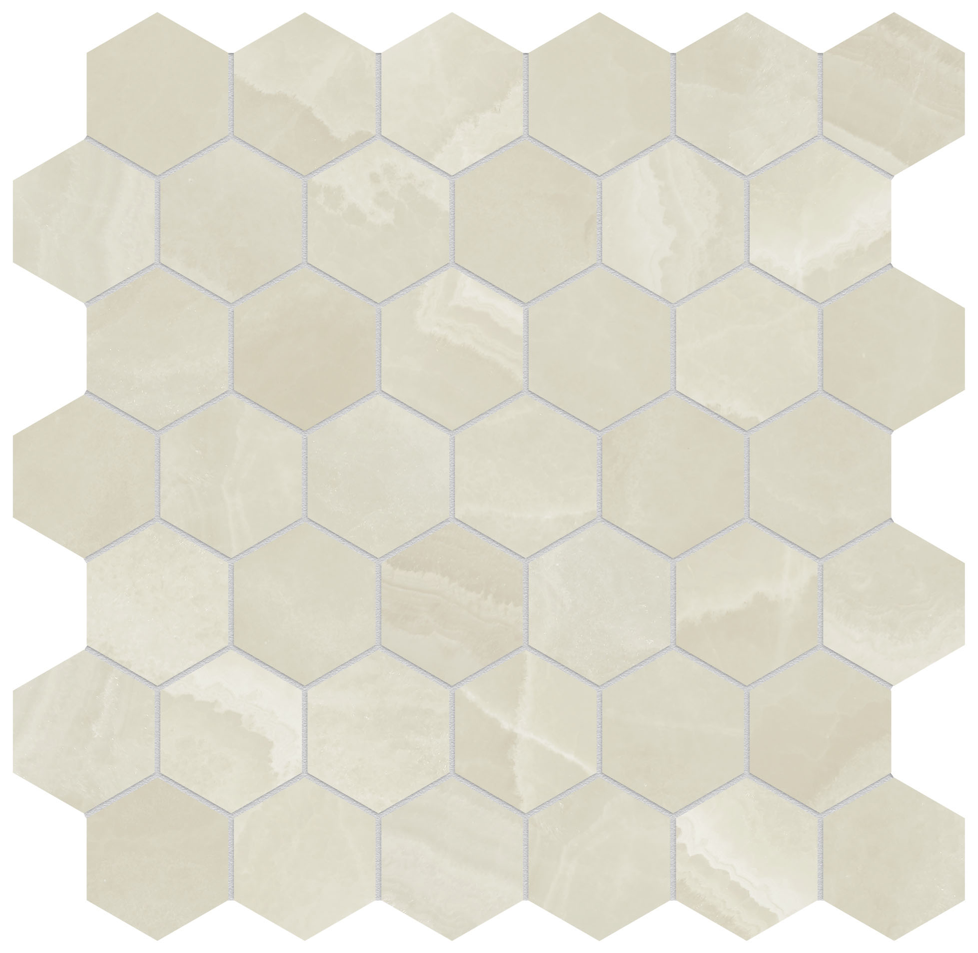 Lustra 2" Hex Onyx Crema Honed | La Raj Tile & Marble