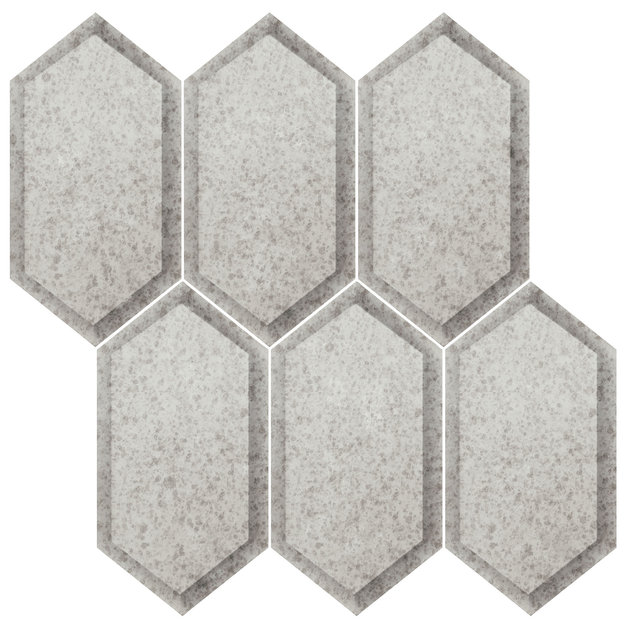 Obsidian Silver Beveled Hexagon Mosaic | La Raj Tile & Marble