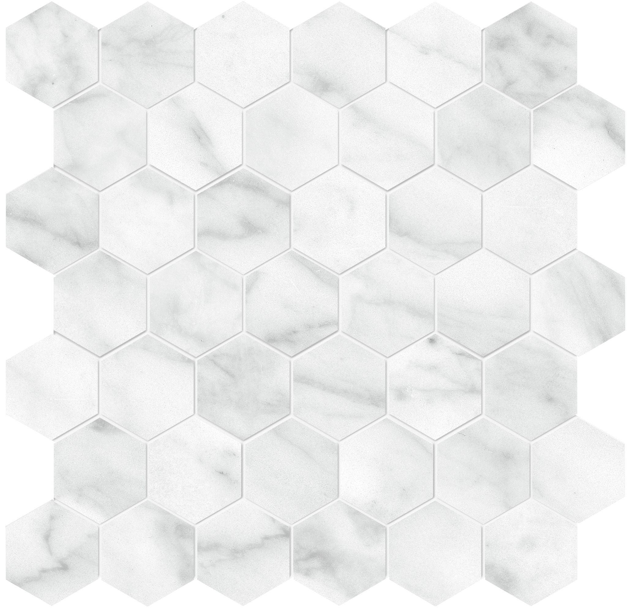 Plata Carrara Abisso 2 Hexagon Polished | La Raj Tile & Marble