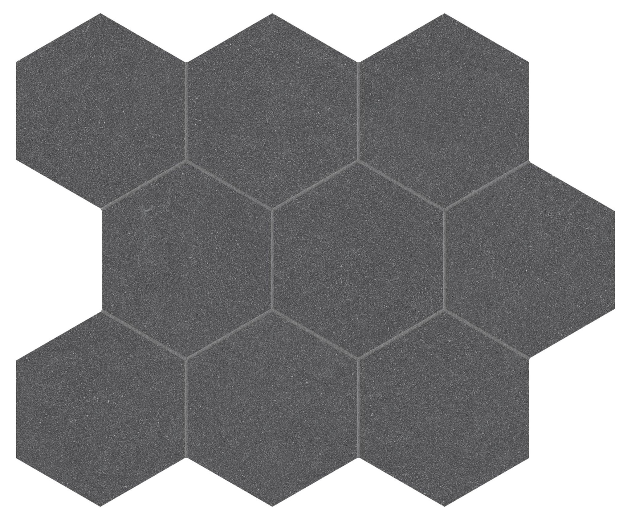 Serena 4" Hex Flint | La Raj Tile & Marble