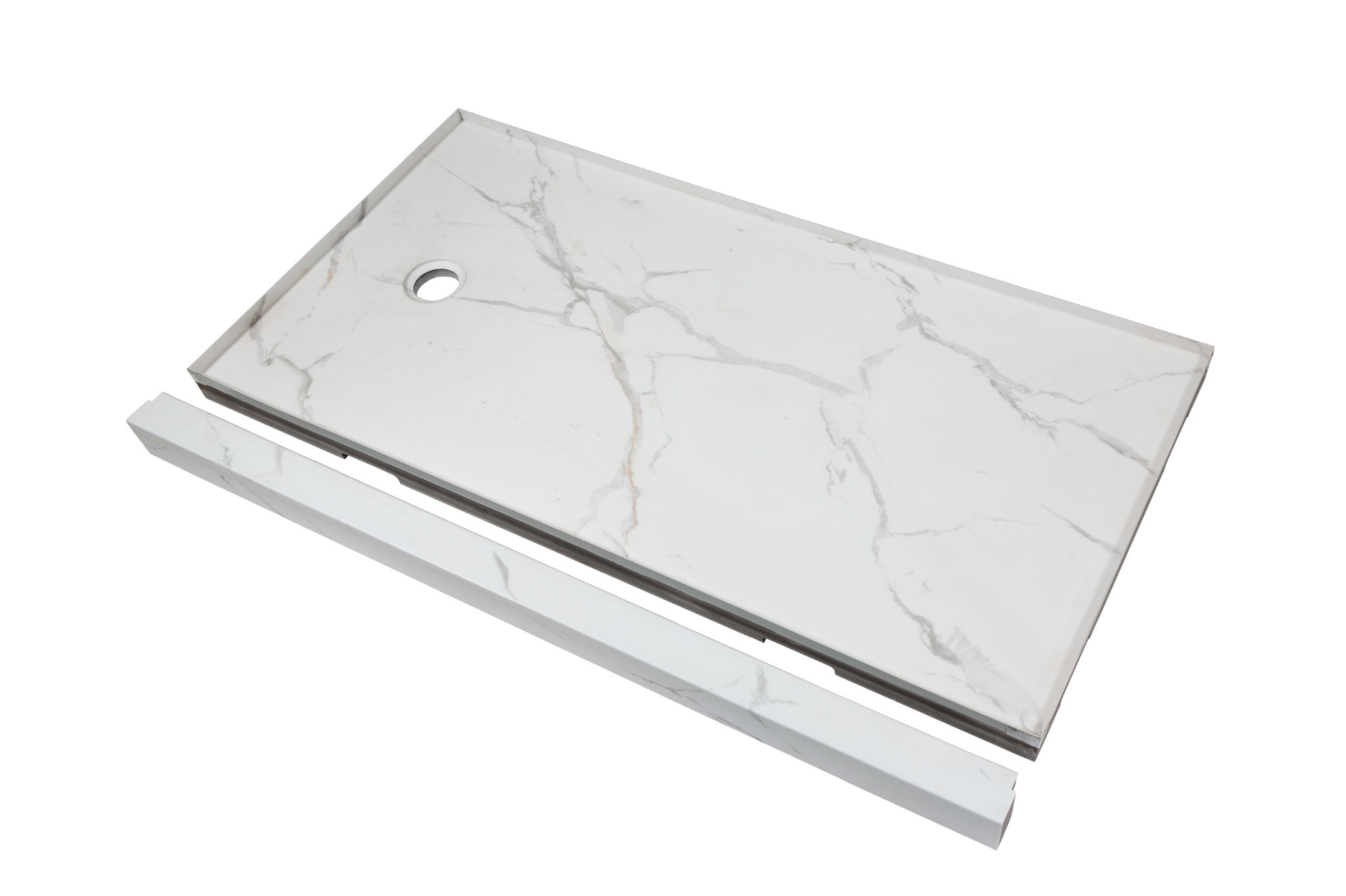 Shower Pan 36x60 Bianco Marble | La Raj Tile & Marble